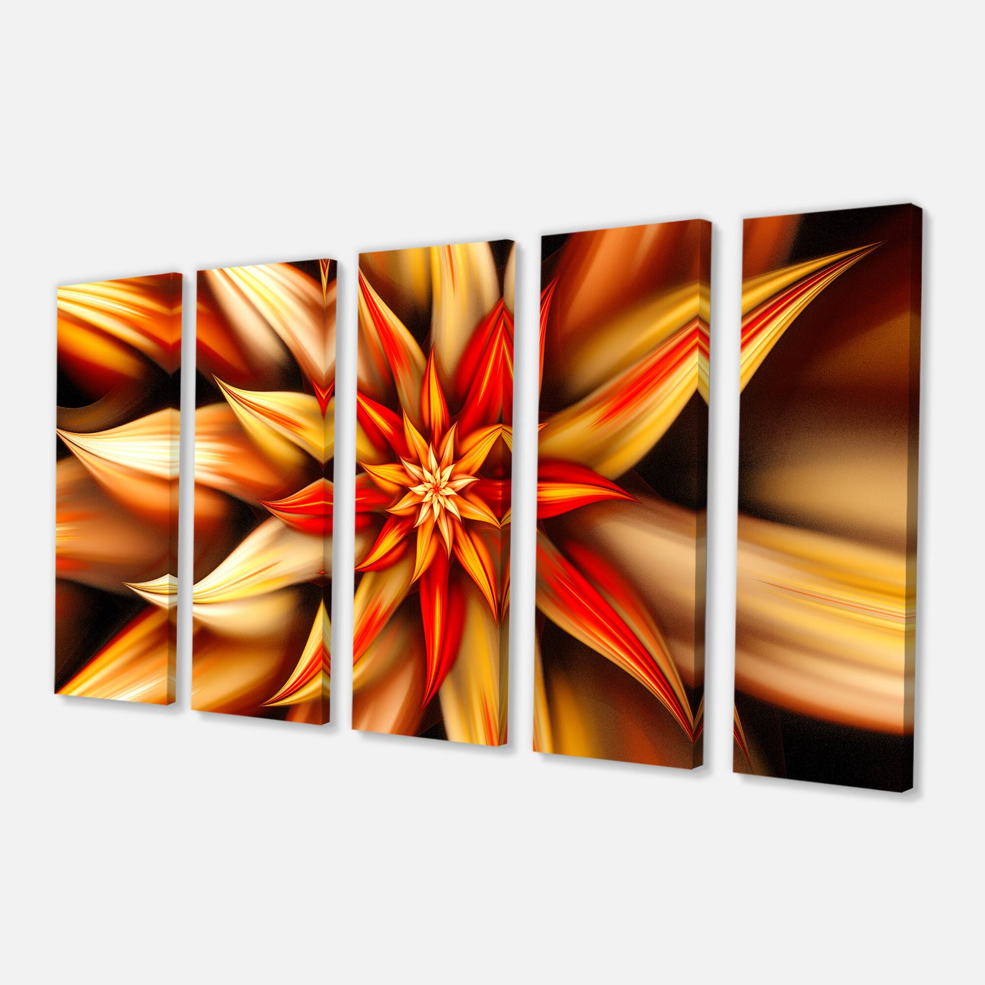 Designart - Beautiful Brown Flower Petals - Floral Canvas Art Print