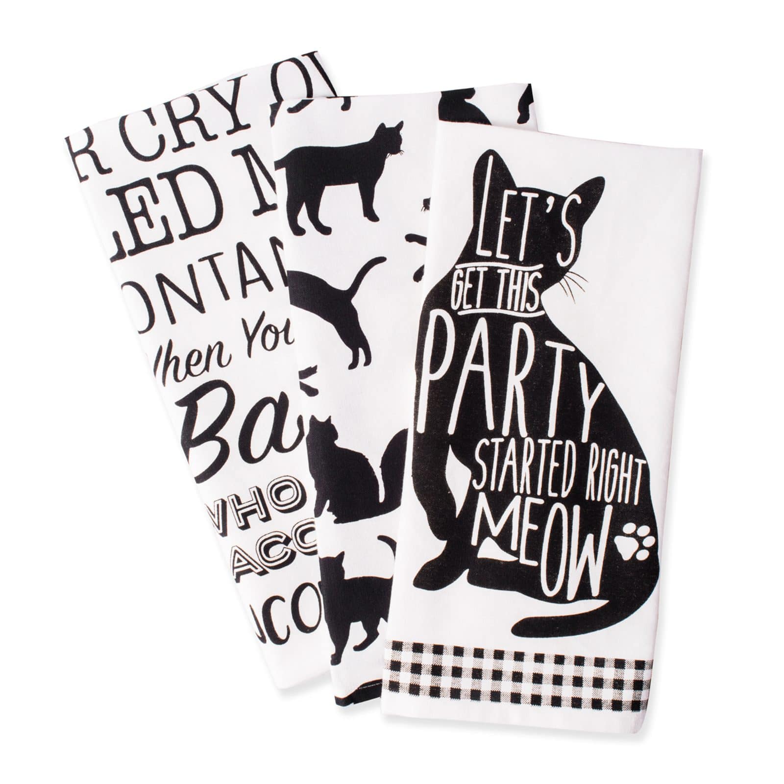 DII® Cat Printed Dishtowel Set