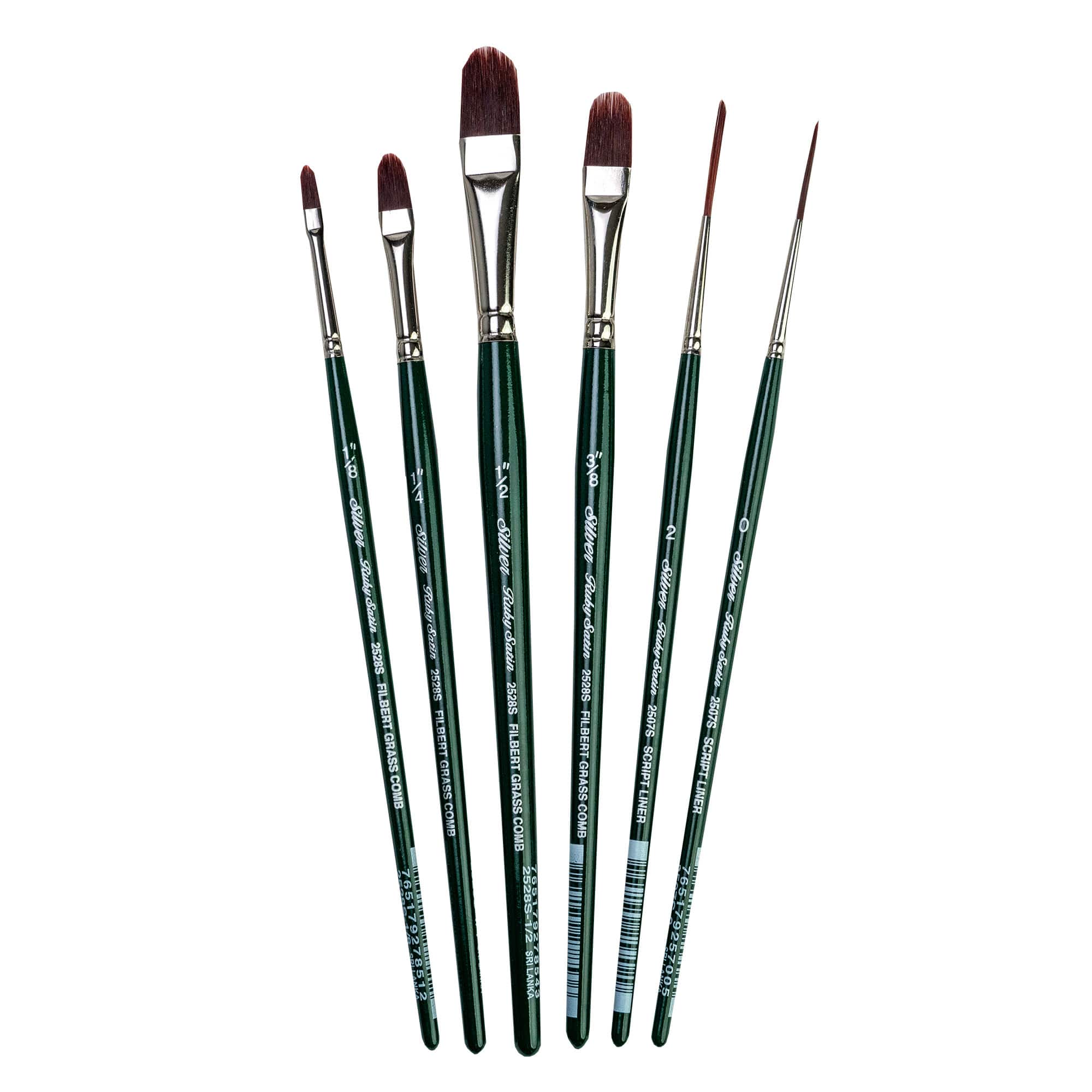 Silver Brush Limited Ruby Satin® 6 Piece Grass Combs Brush Set