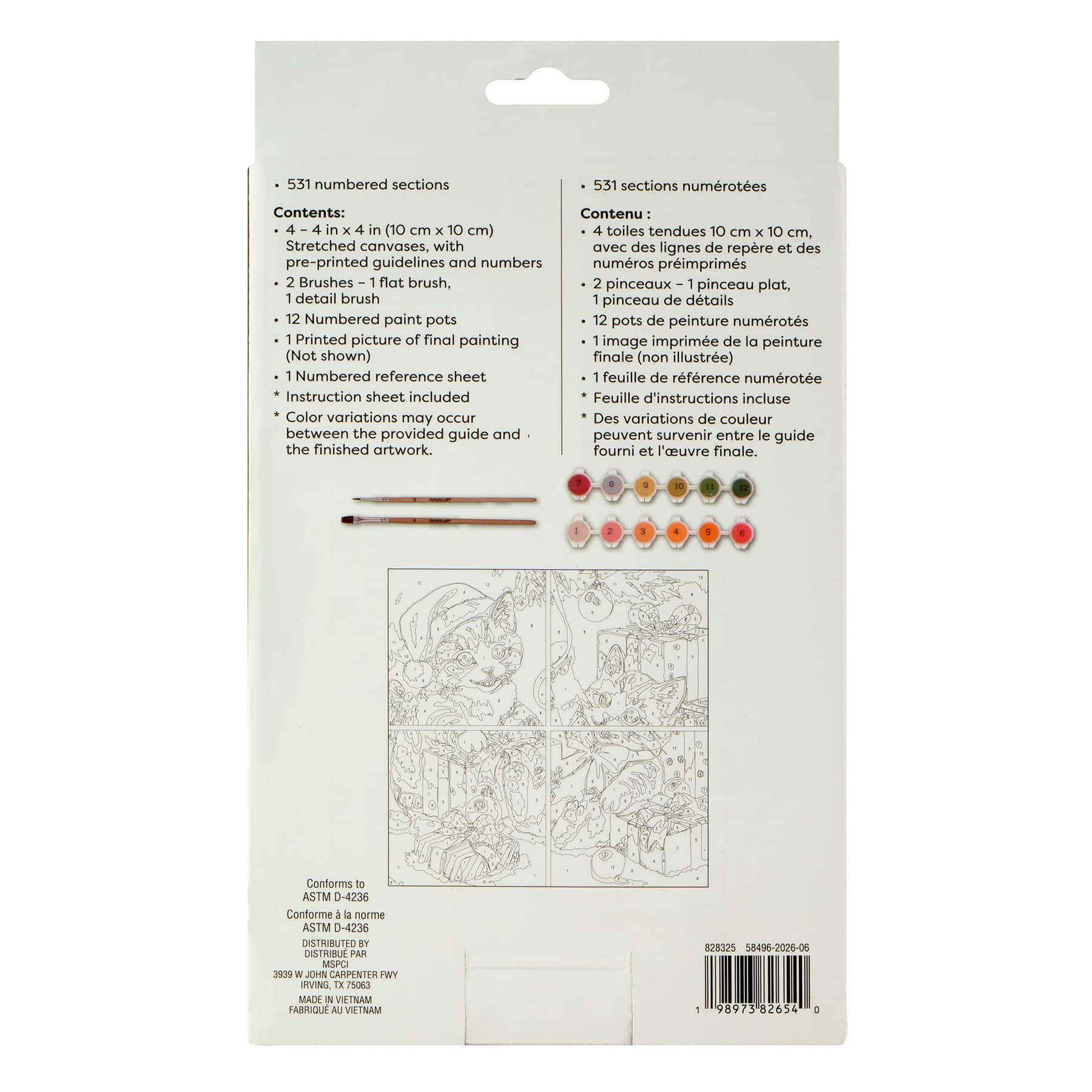 Christmas Kittens Paint-by-Number Gallery Mini Kit by Artist's Loft®