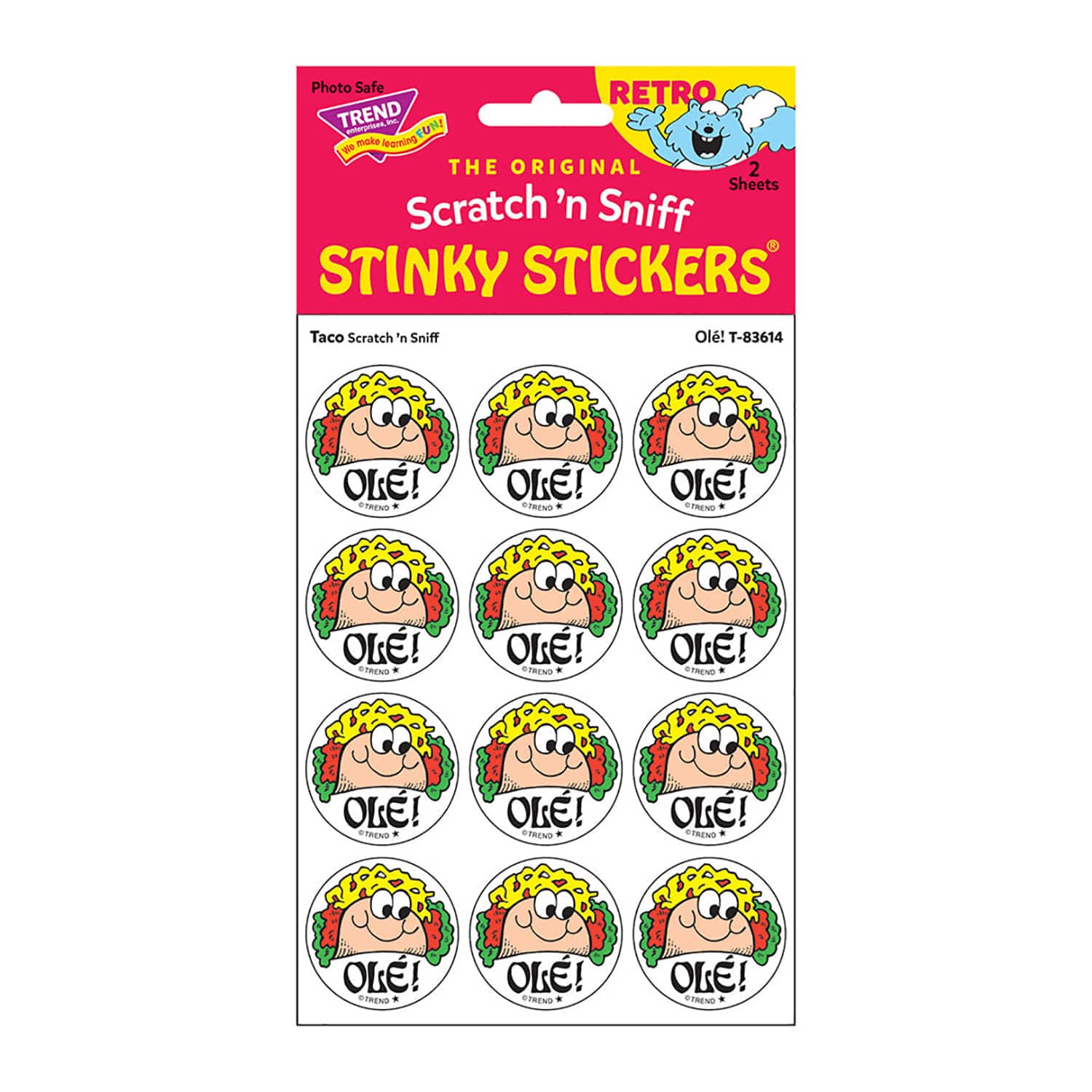 TREND Enterprises® Olé! Taco Scented Stickers, 6 Packs of 24