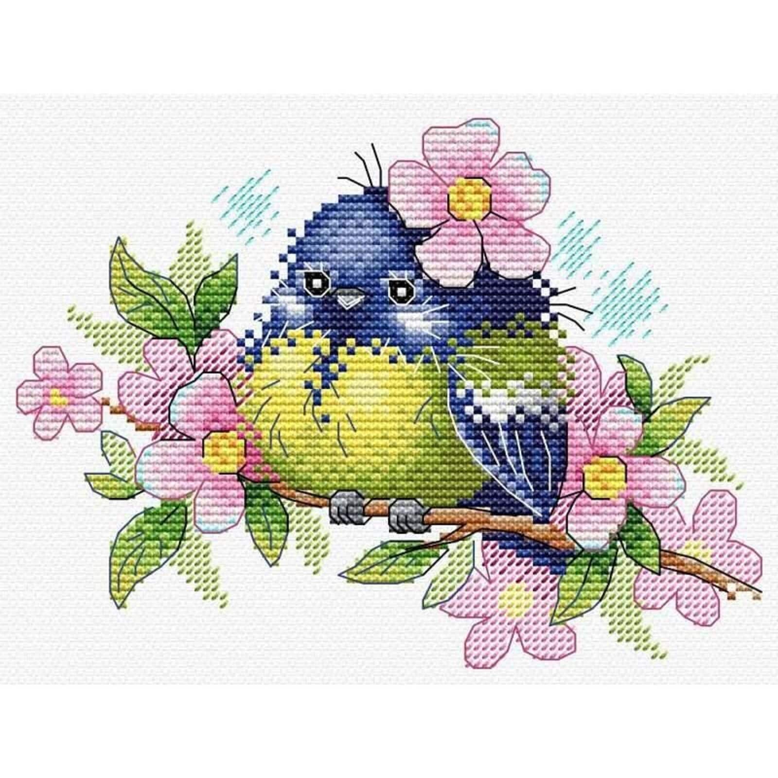 MP Studia Romantic Bird Cross Stitch Kit