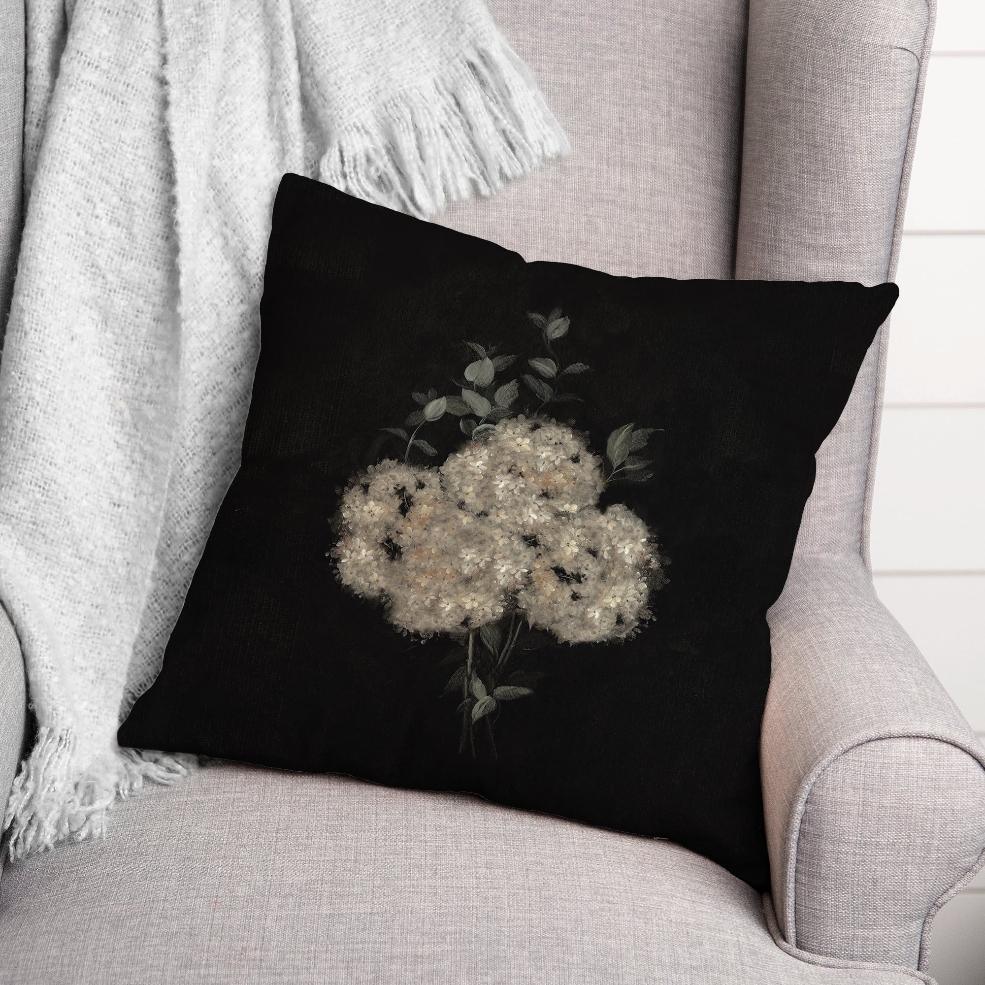 Moody Hydrangeas 18" x 18" Indoor/Outdoor Pillow