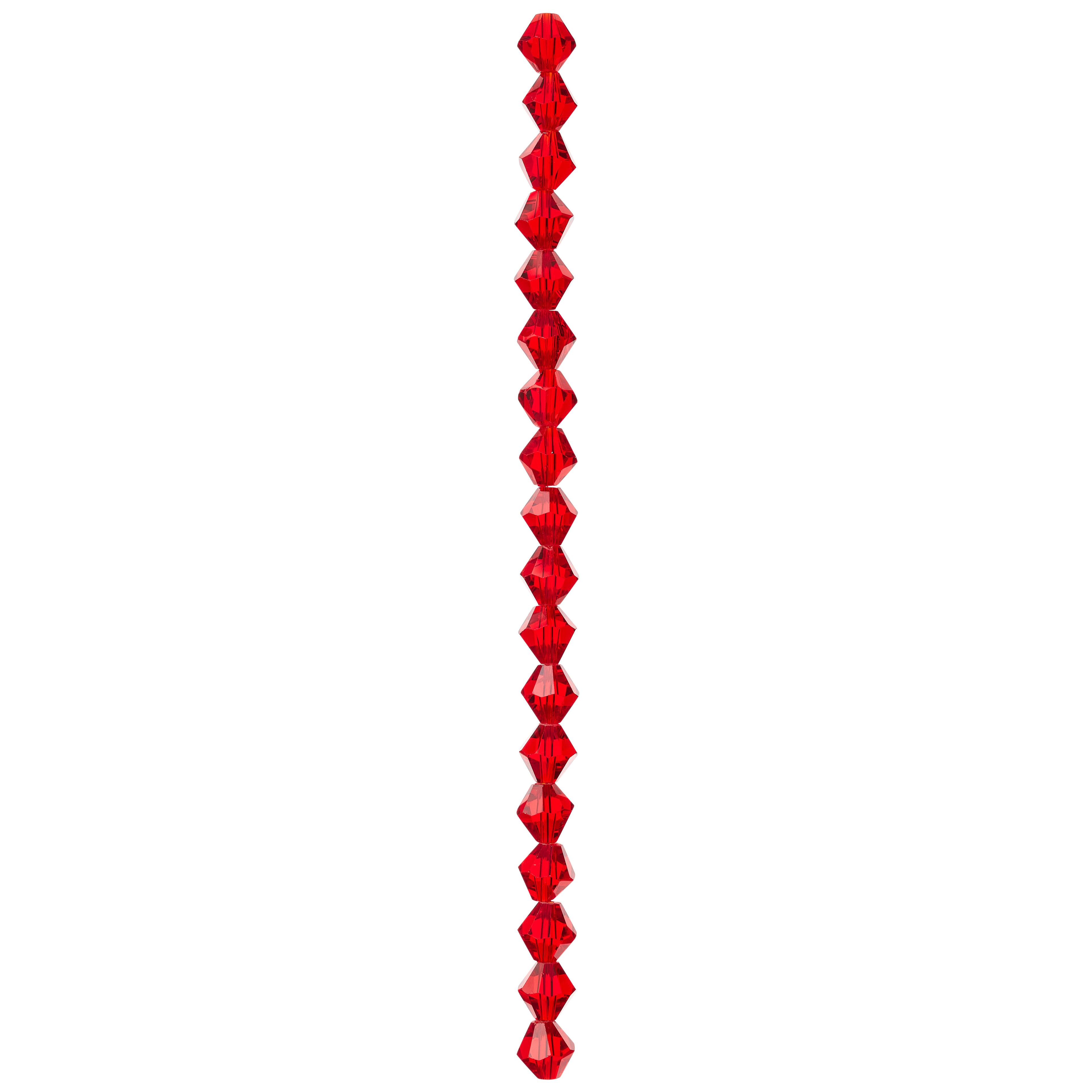 12 Pack: Red Glass Faceted Bicone Beads, 8mm by Bead Landing™