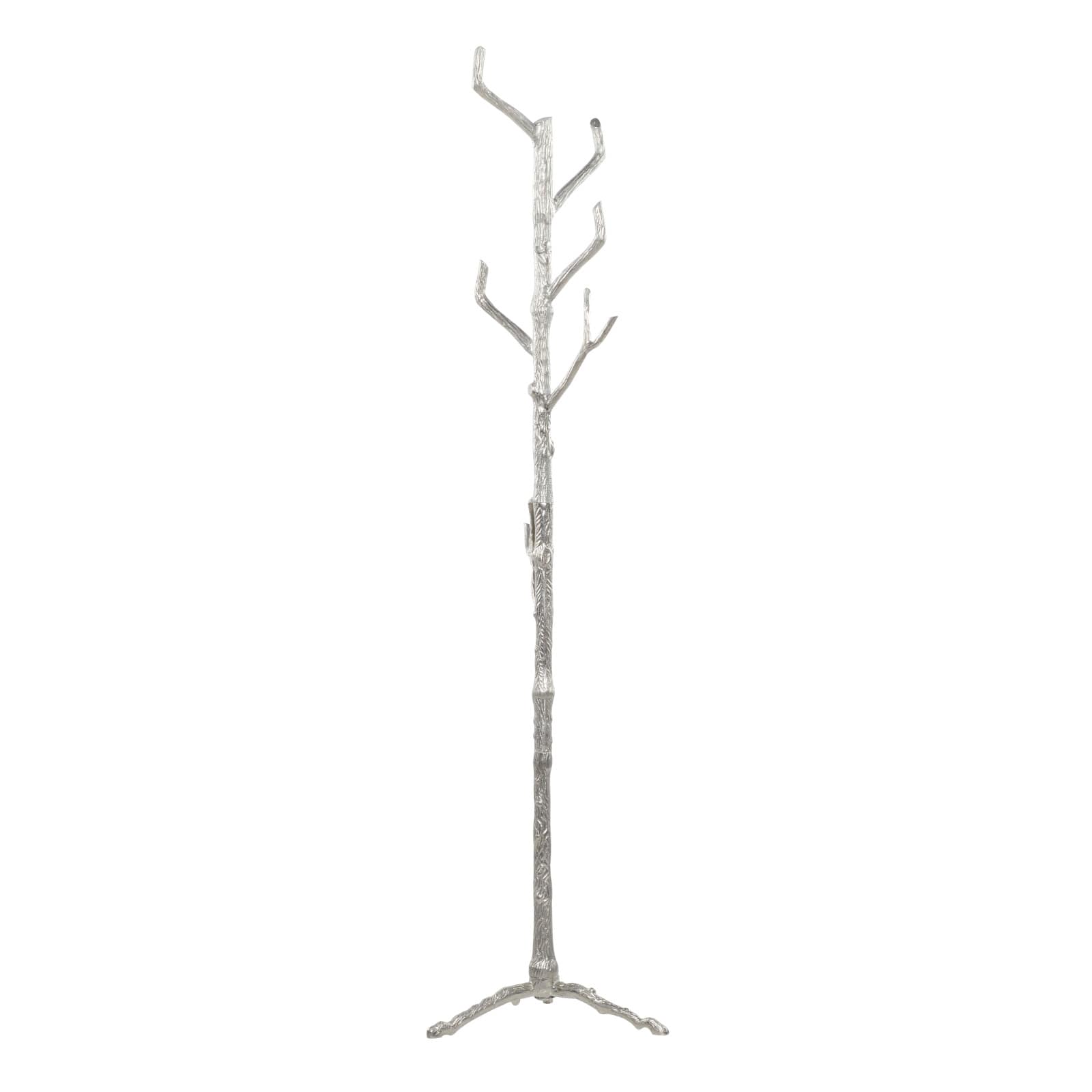 Silver Aluminum Eclectic Coat Rack, 71" x  17" x  17"
