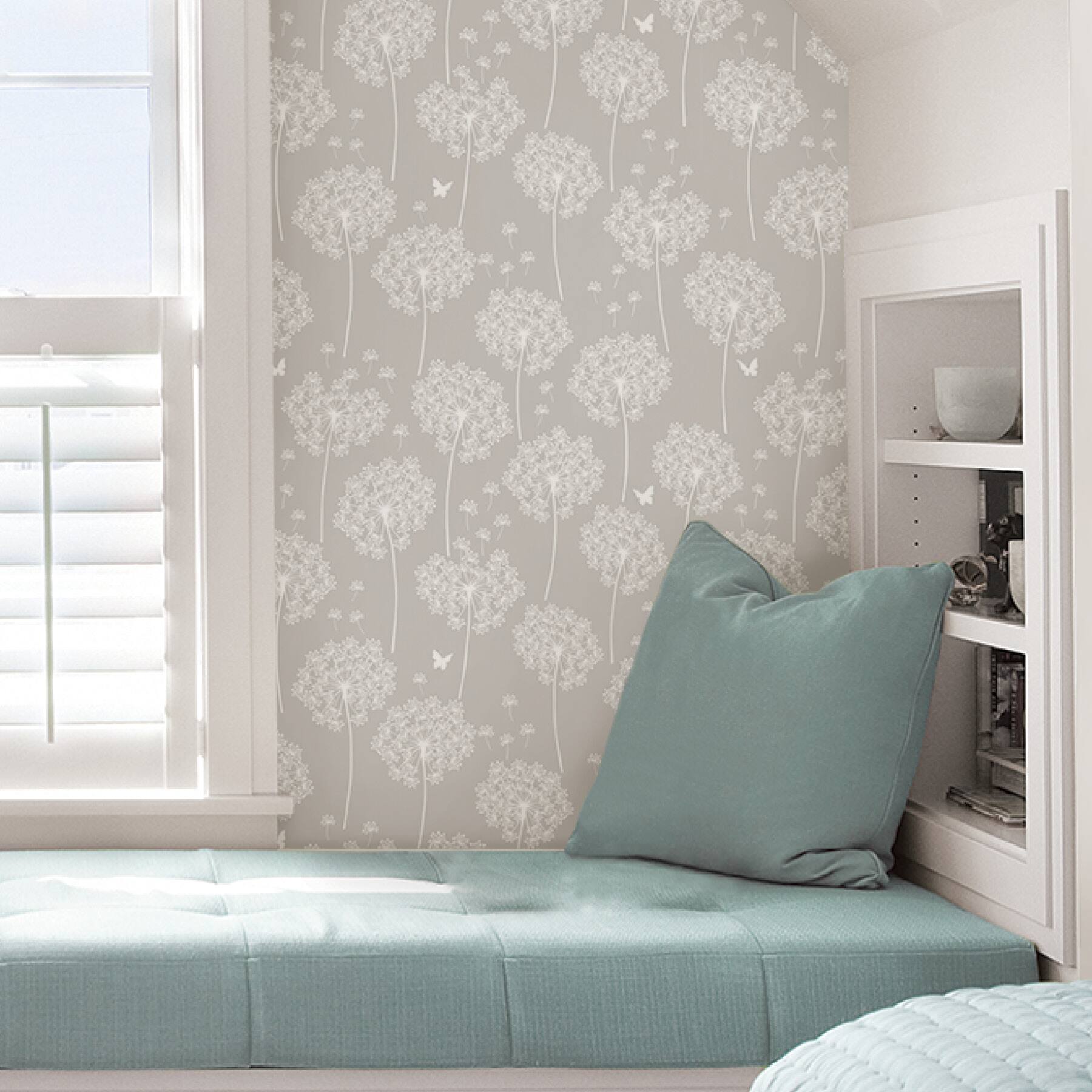 NuWallpaper Dandelion Gray Peel & Stick Wallpaper