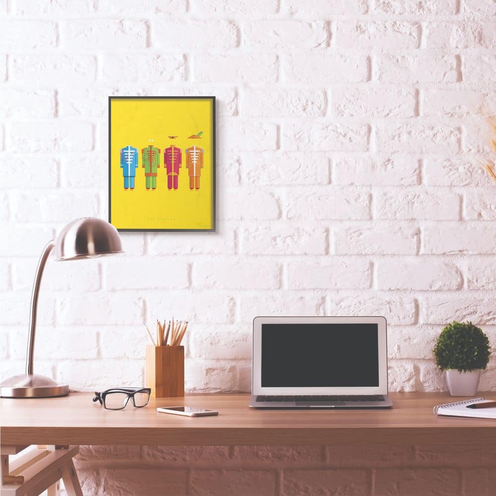 Stupell Industries The Beatles Sgt. Peppers Minimalist Illustration Black Framed Wall Art