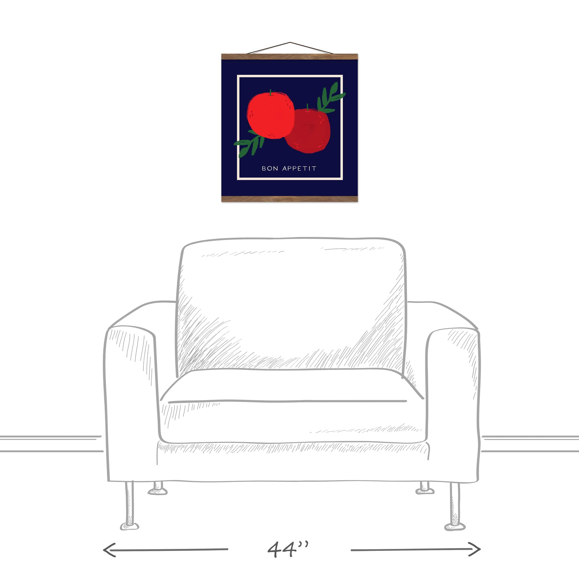 Bon Appetit Teak Hanging Canvas