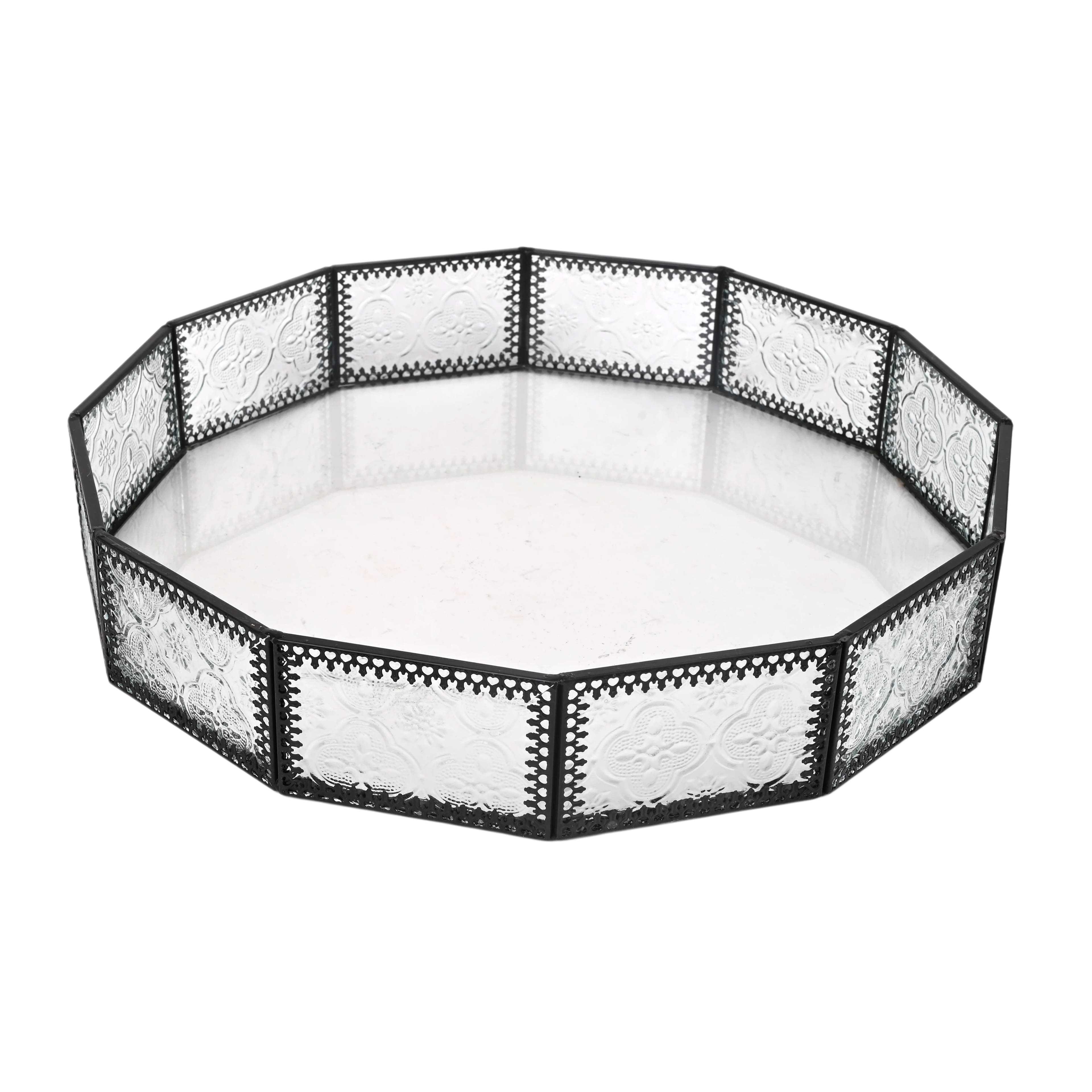 12" Etched Round Glass Tray by Ashland®