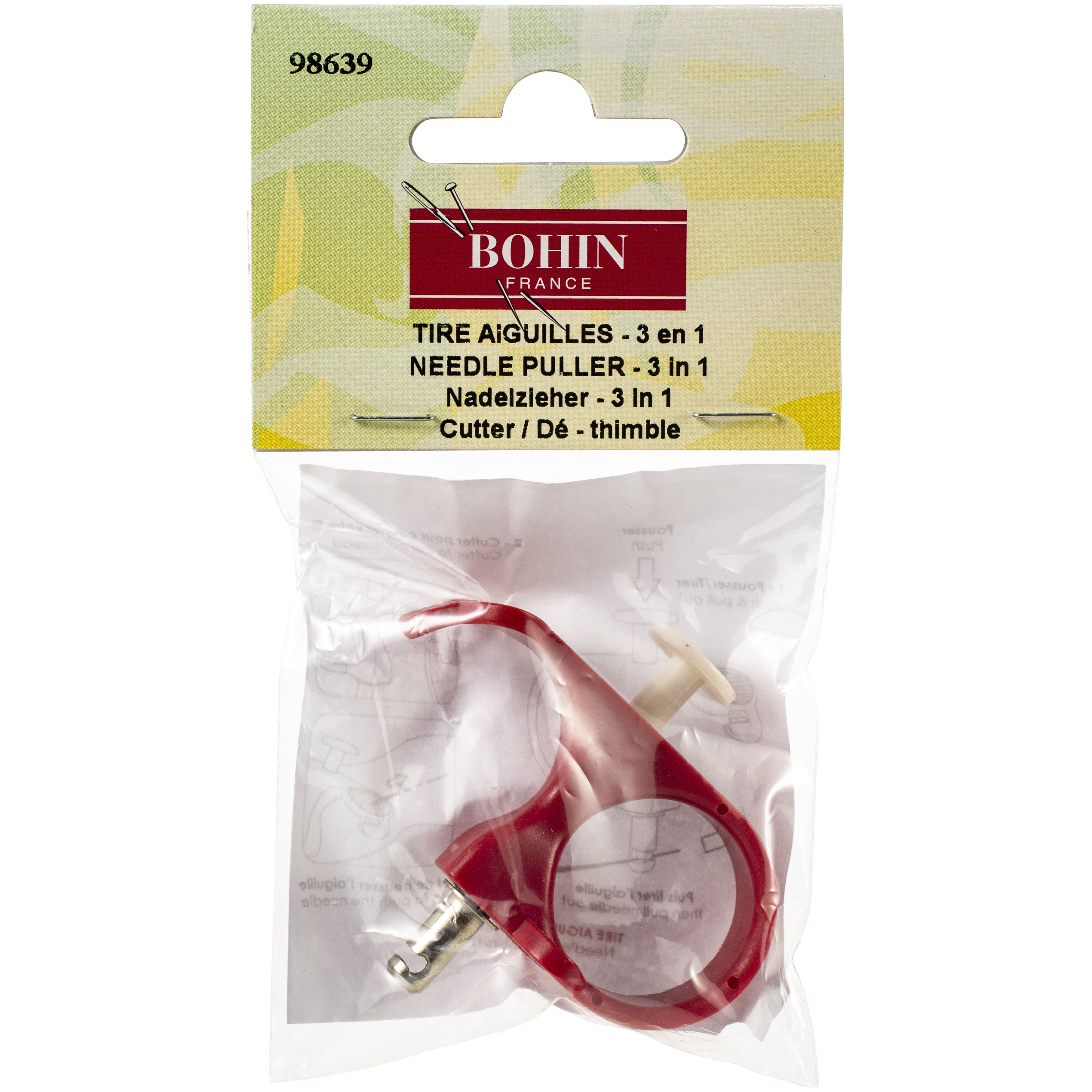 Bohin Red/White 3-in-1 Needle Puller