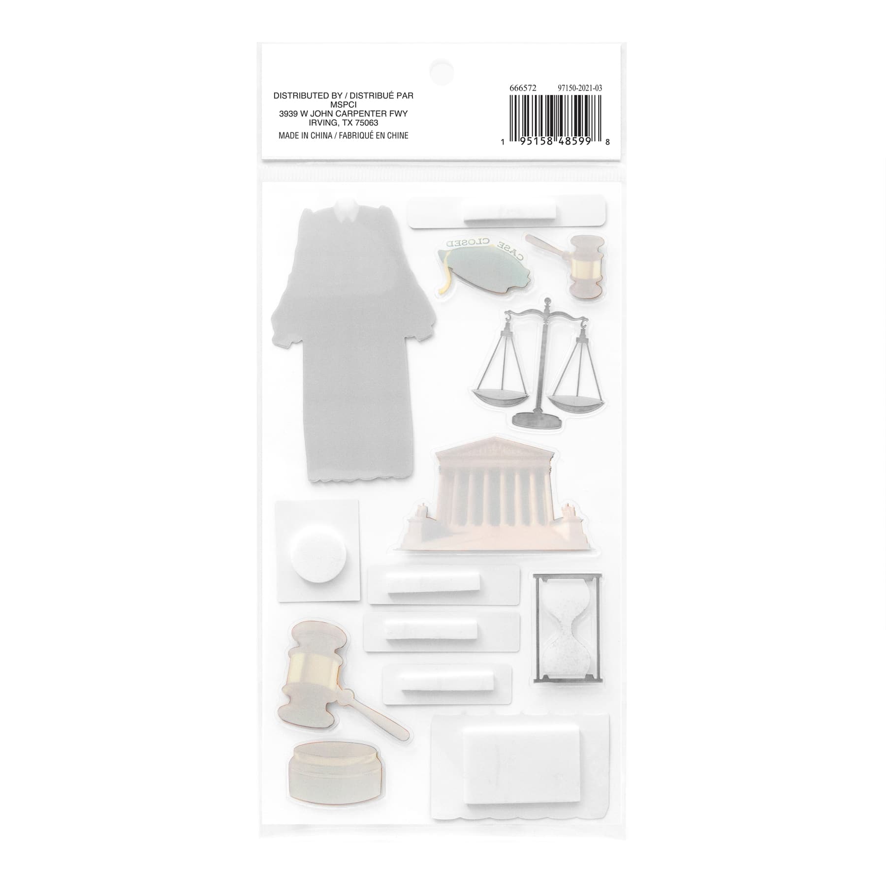 12 Pack: Law School Dimensional Stickers by Recollections™