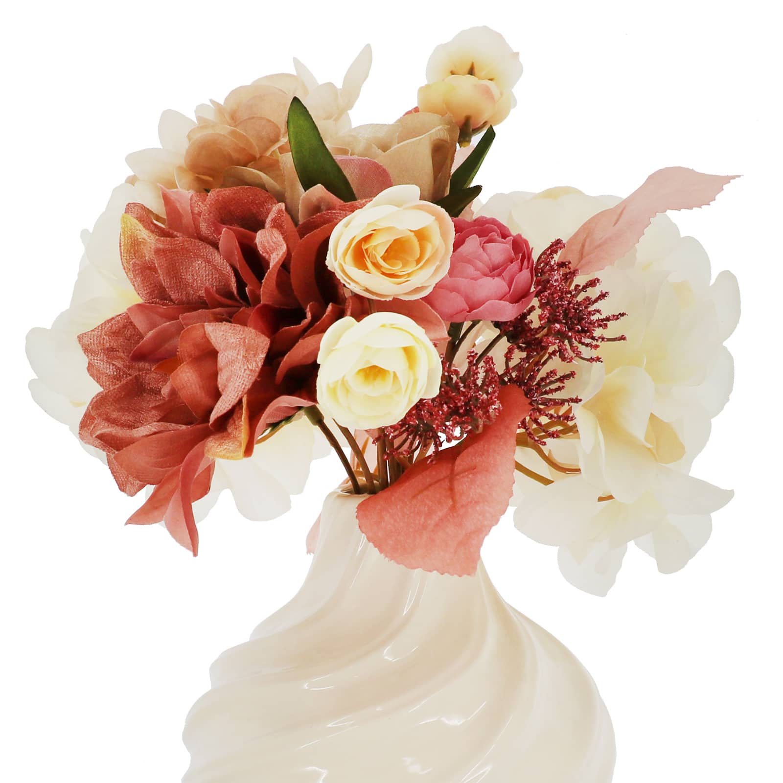 14" Pink Rose & Hydrangea Vase Tabletop Décor by Ashland®