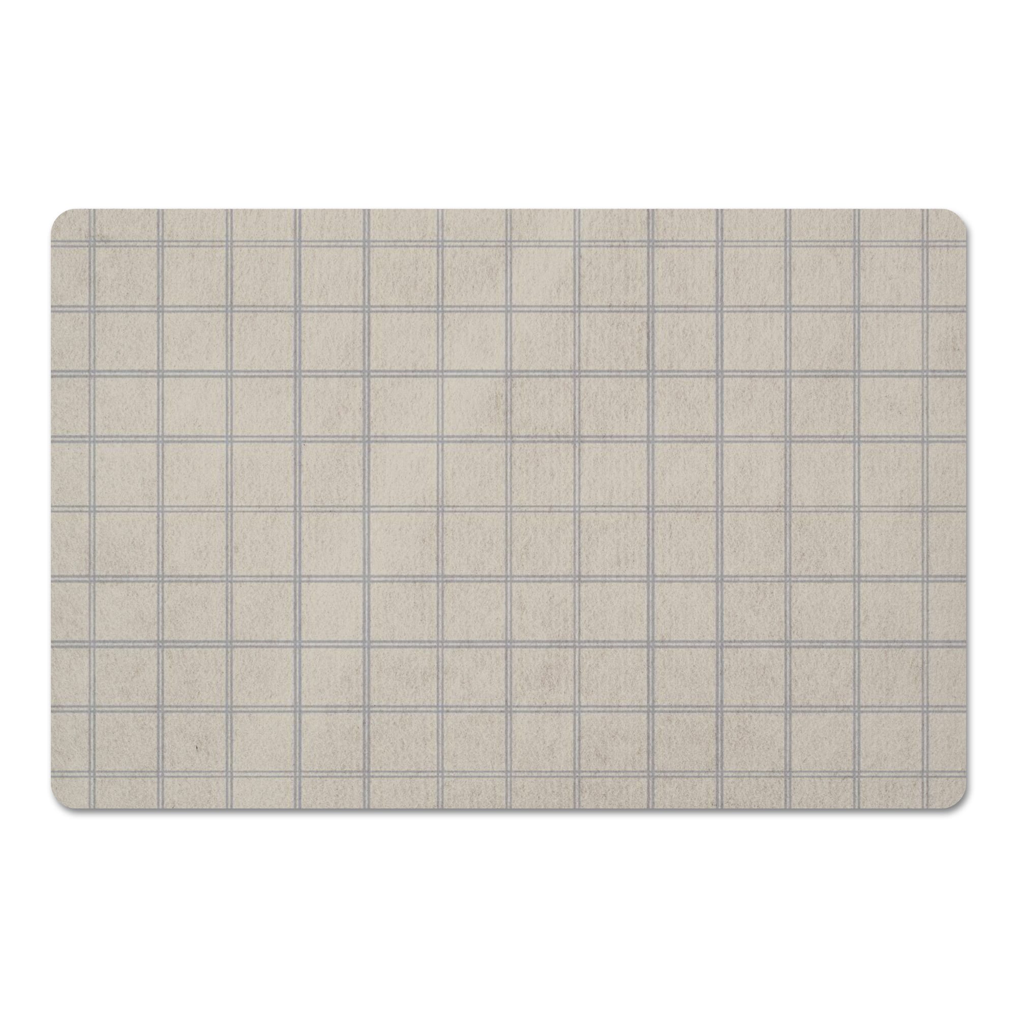 Gray & Cream Check Floor Mat
