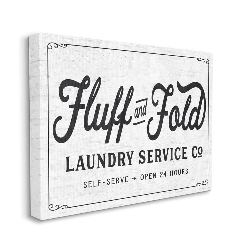 Stupell Industries Fluff and Fold Laundry Room Vintage Country Sign Canvas Wall Art