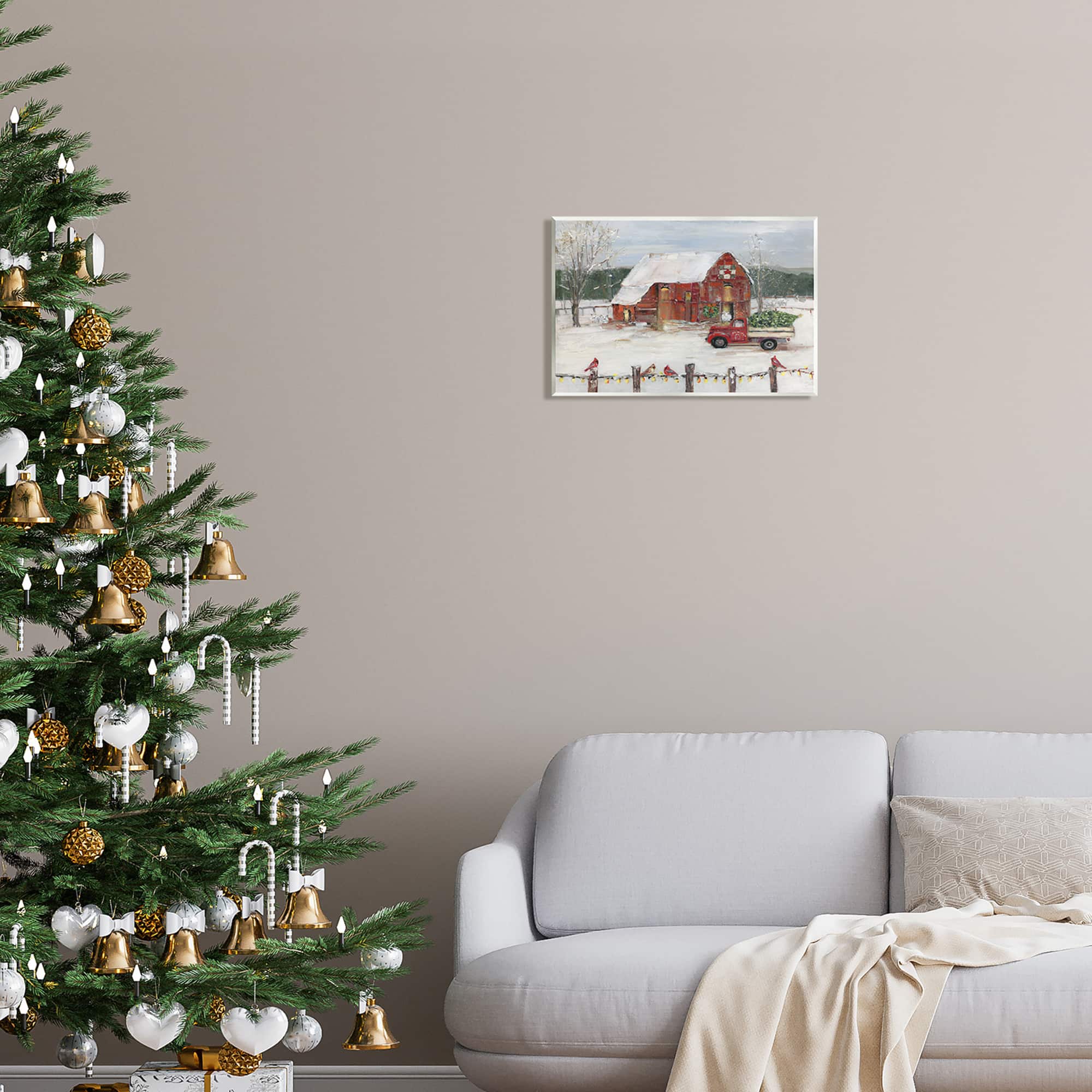 Stupell Industries Snowy Holiday Tree Farm Landscape Wall Plaque Art