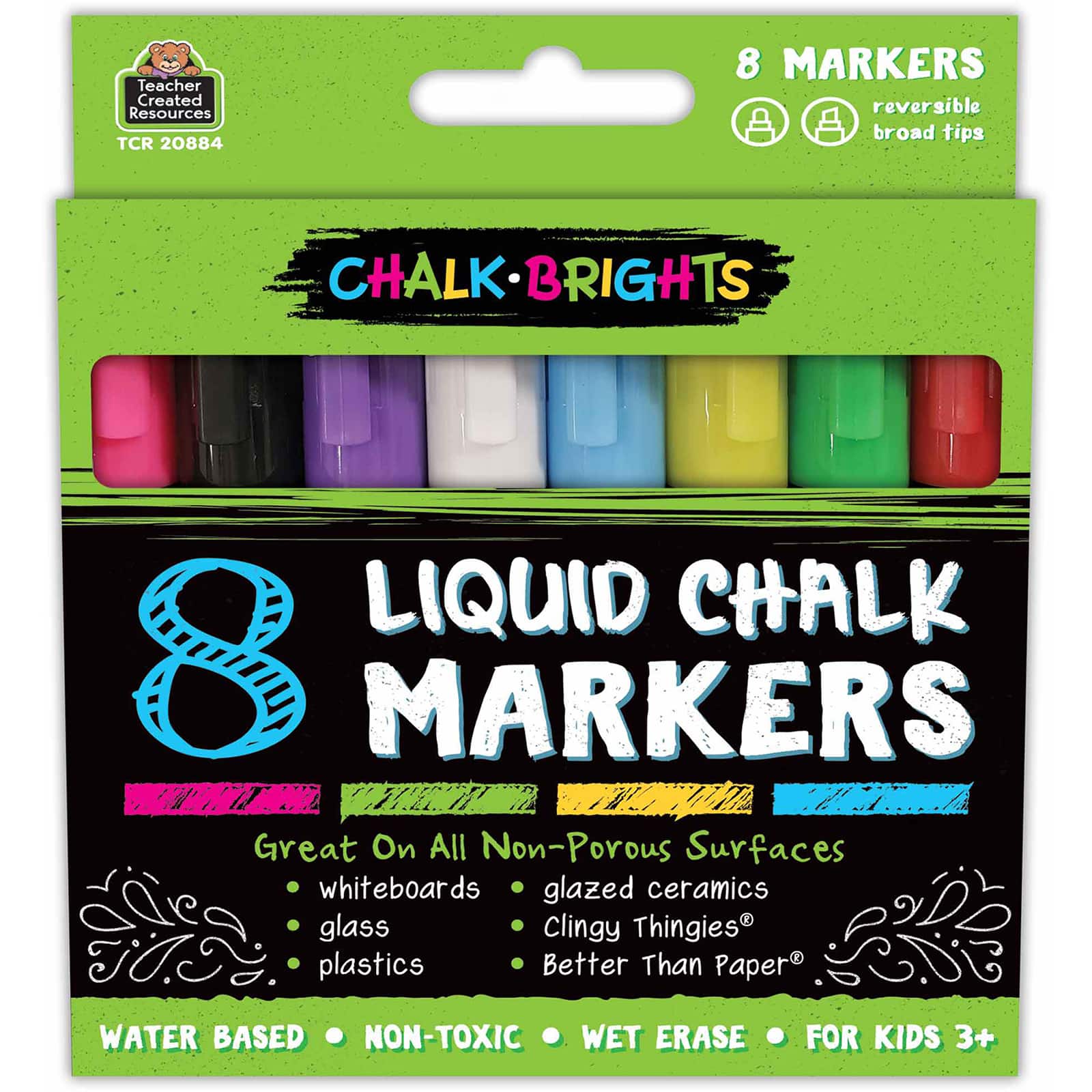Teacher Created Resources® Chalk Brights Liquid Chalk Markers, 2 Packs of 16