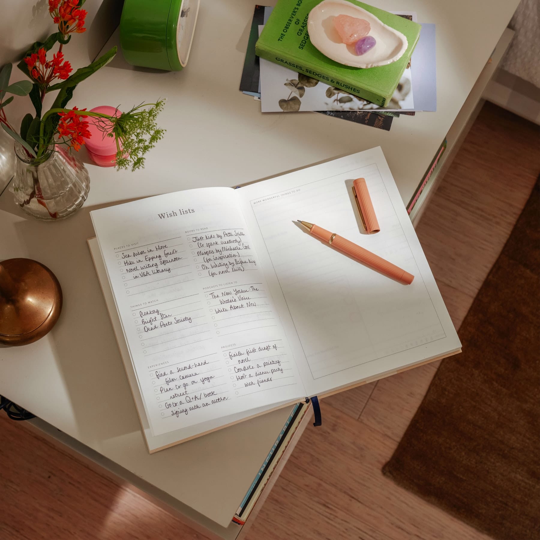 Papier 6" x 8.5" Tulip Vase Hardcover Guided Wellness Journal