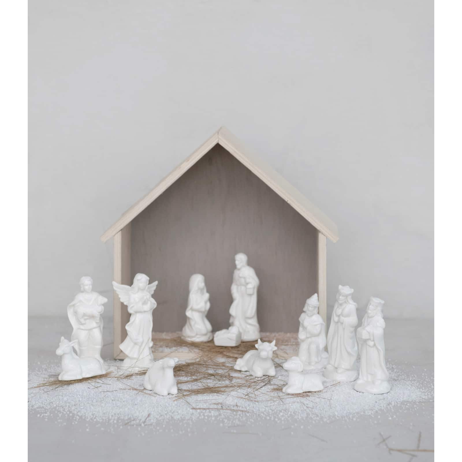 Hello Honey® 10.75" Natural Wood Crèche
