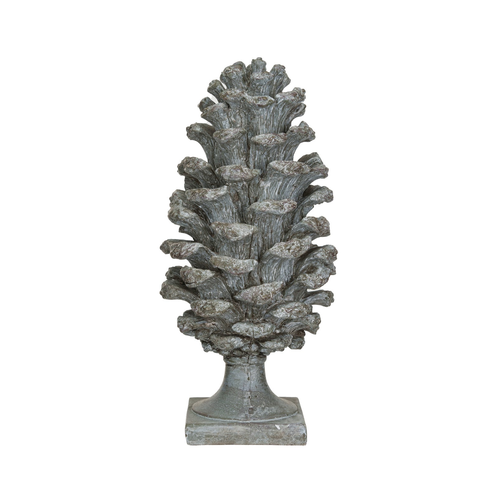 Hello Honey® 13.5" Tall Round Verdigris Finish Pinecone Finial with Base