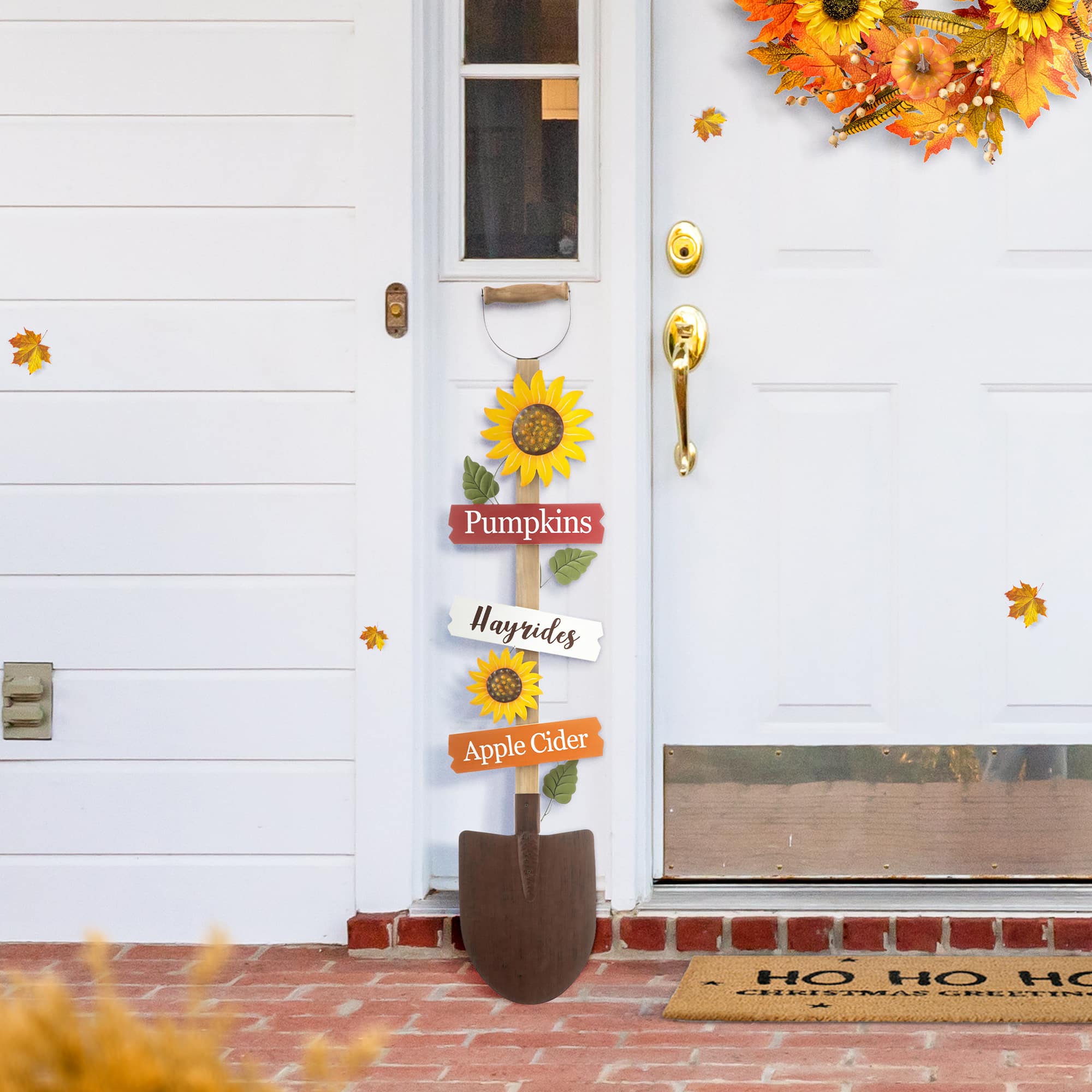 Glitzhome® 4ft. Fall Wood & Metal Shovel Yard Stake