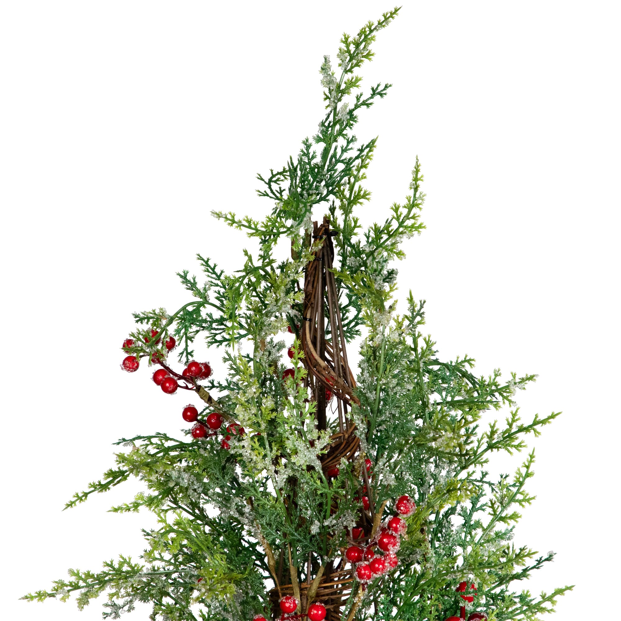 27" Icy Pine & Red Berry Cone Artificial Christmas Tree