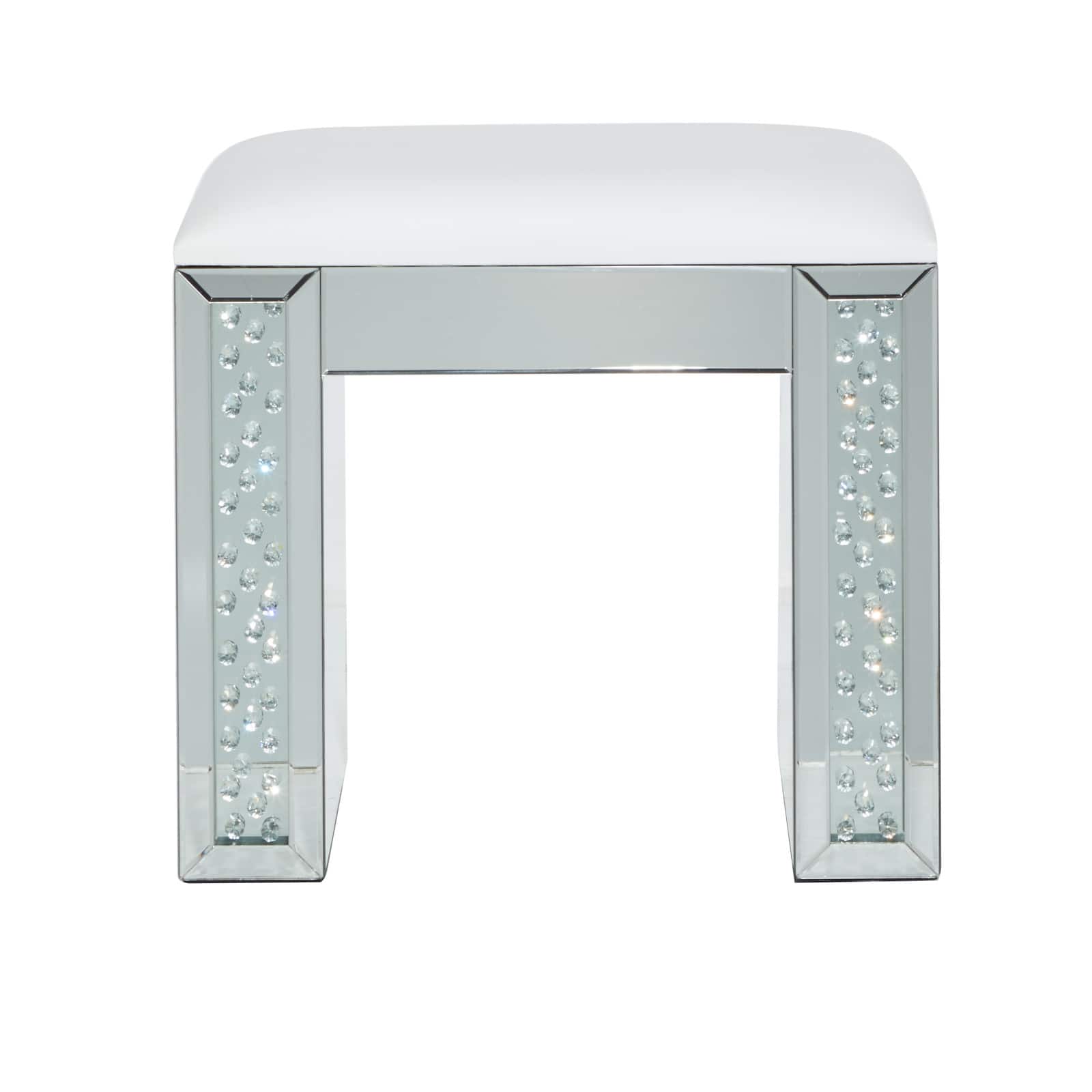 21" Silver Wood Glam Stool