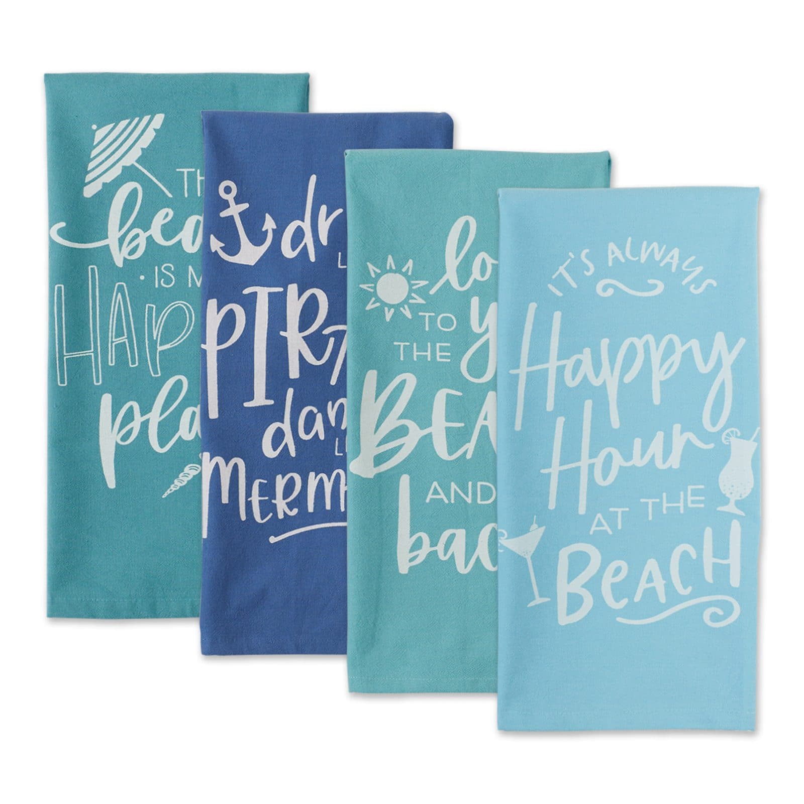 DII® Beach Happy Place Printed Dishtowel Set