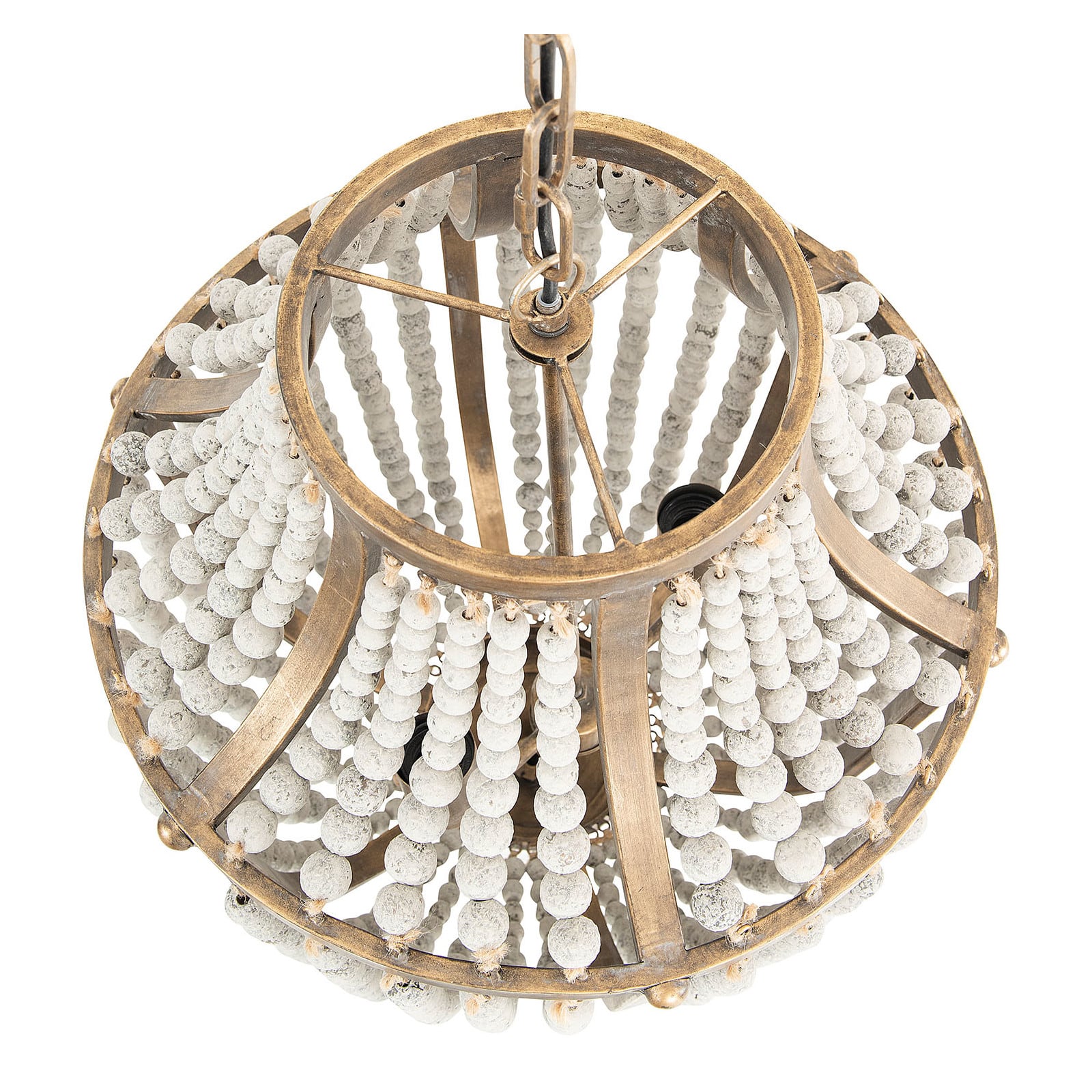 Hello Honey® 27" Metal Chandelier With White Wooden Beads