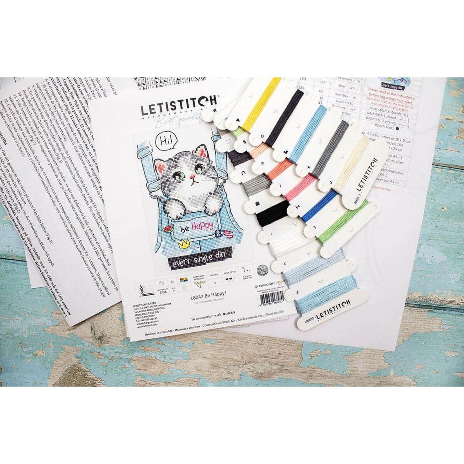 Letistitch Be Happy Counted Cross Stitch Kit