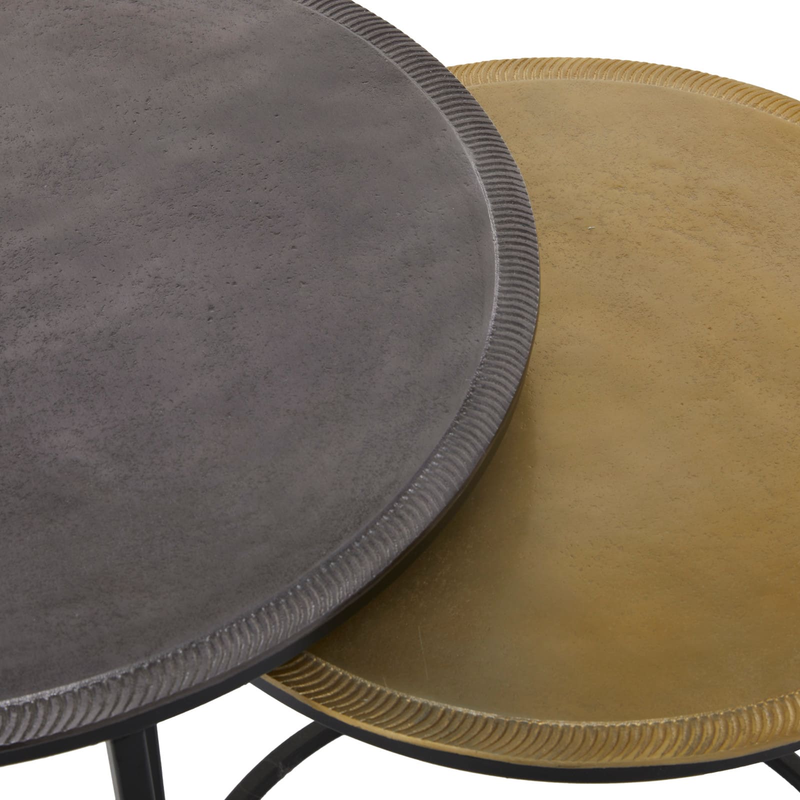 20" Black Aluminum Industrial Accent Table Set