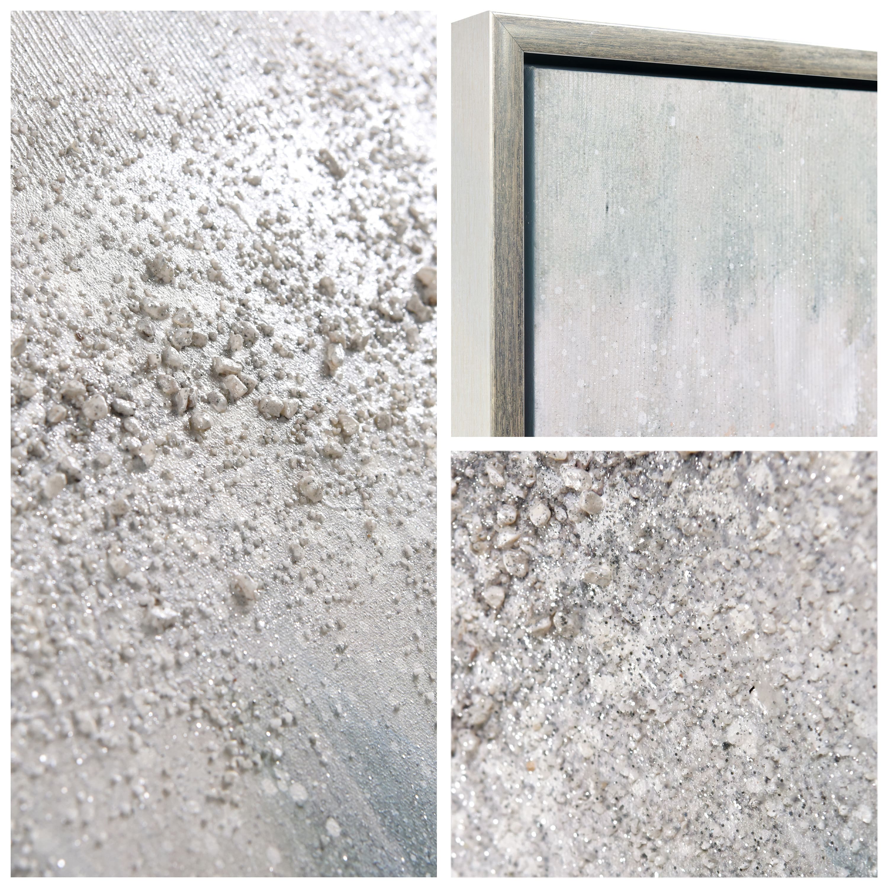 Empire Art Direct 48" x 24" Silver Mist Textured Glitter Hand Painted Framed Canvas Wall Art