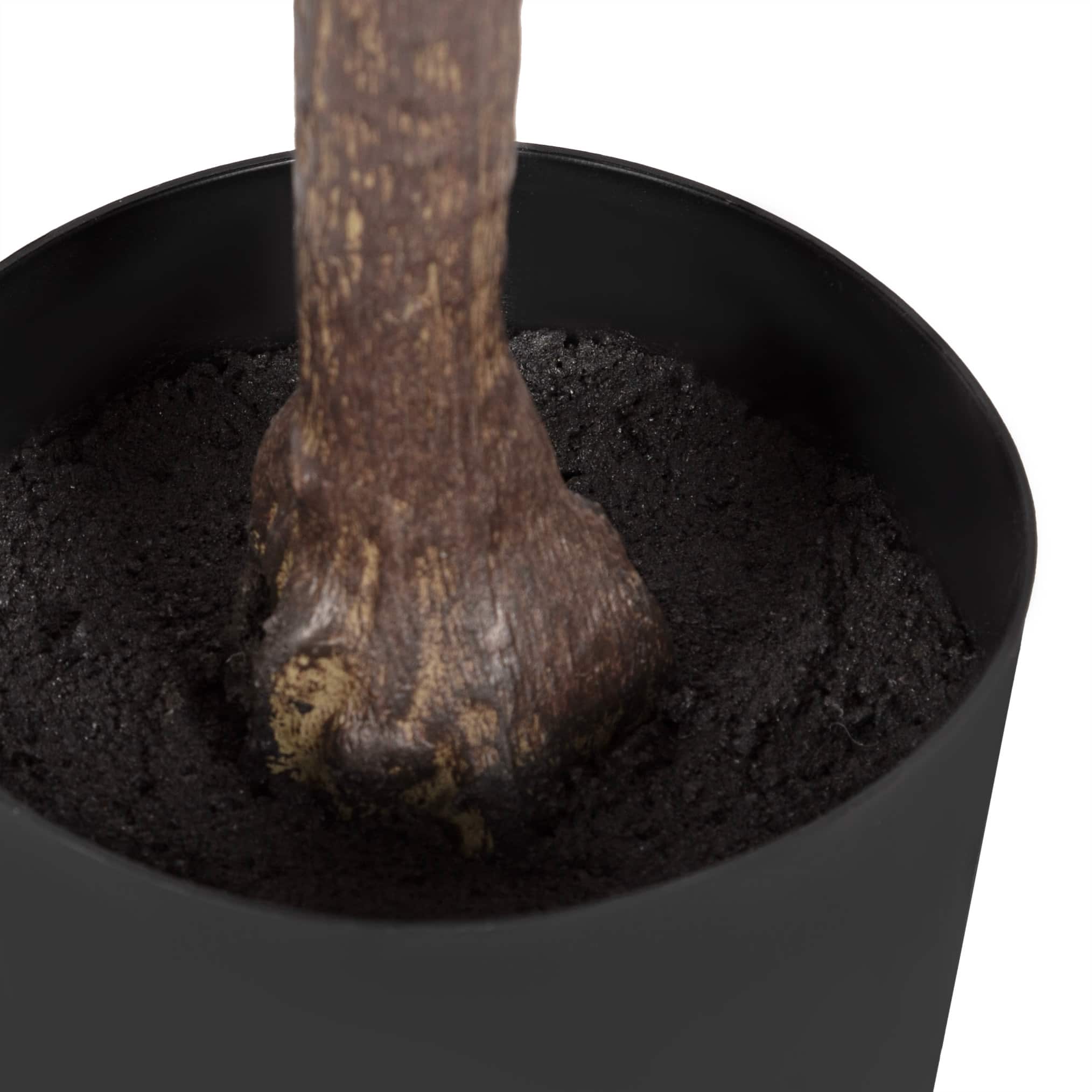 Kate and Laurel 6ft. Fidmont Faux Fiddle Fig Tree with White Planter