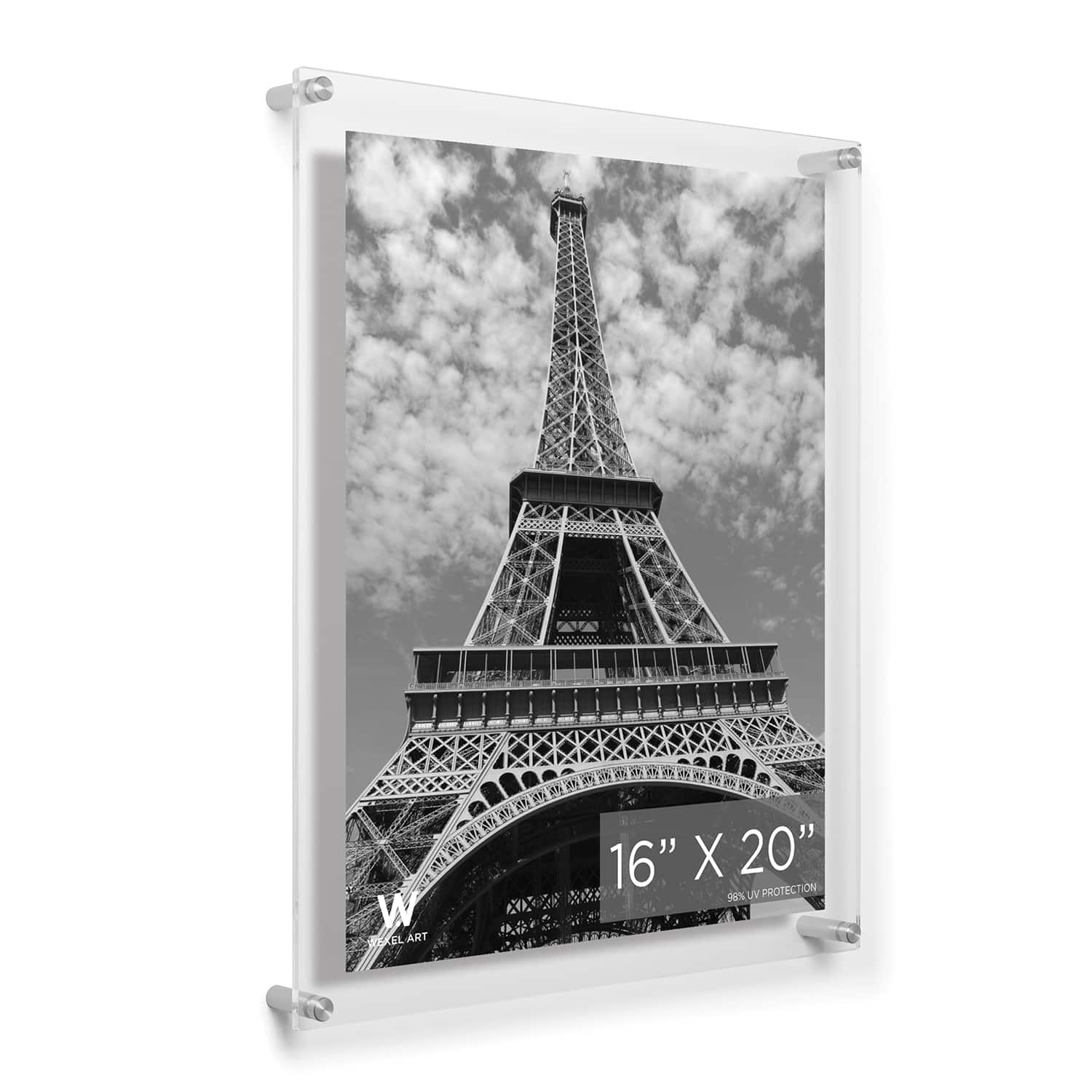 Wexel Art Double Panel Clear Acrylic Floating Wall Frame with Silver Hardware