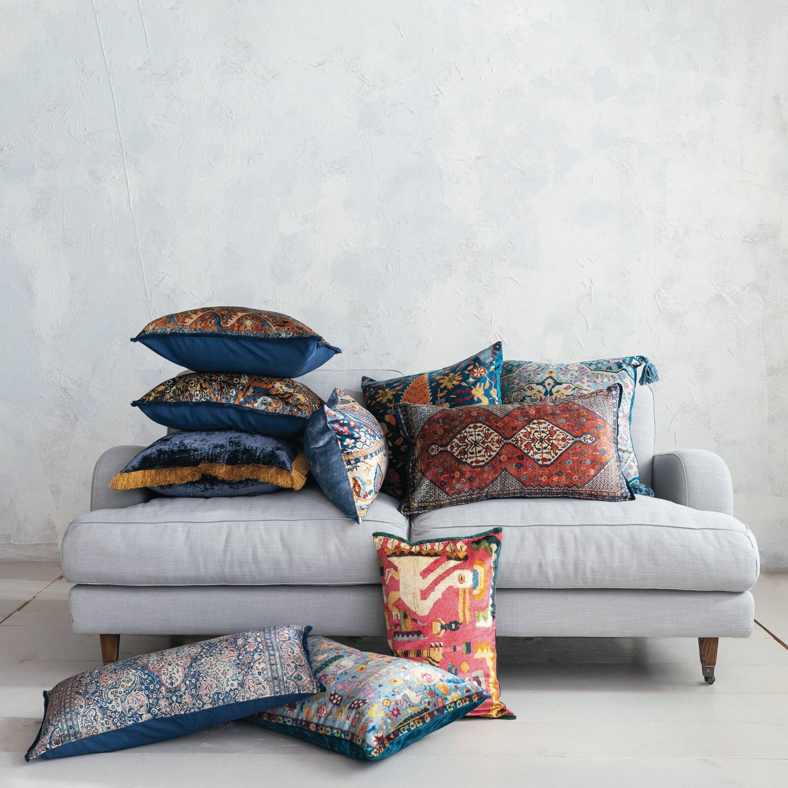 Hello Honey® 24" x 16" Floral Harmony Velvet Lumbar Pillow