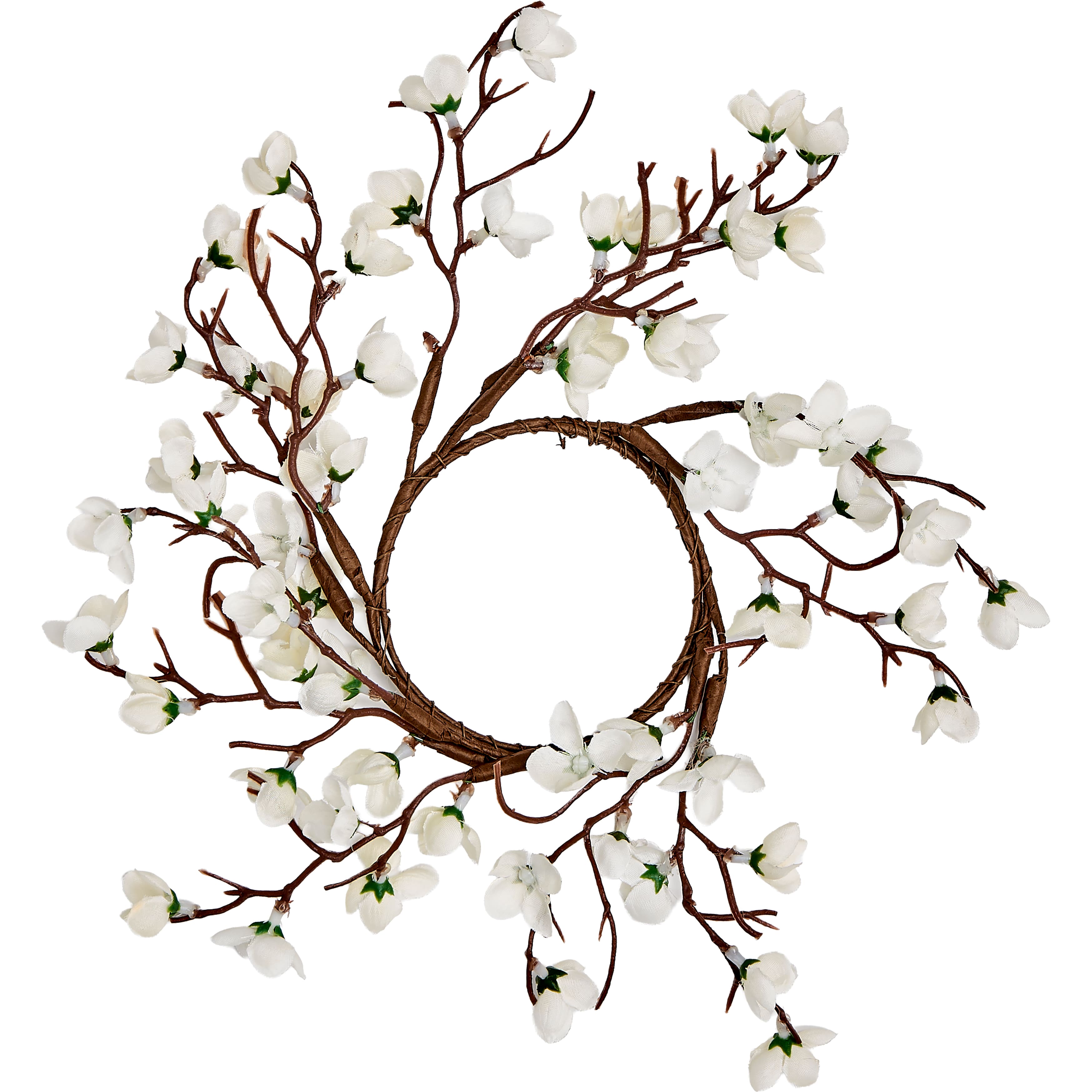 3.5" White Spring Flowers Candle Rings, 2ct.