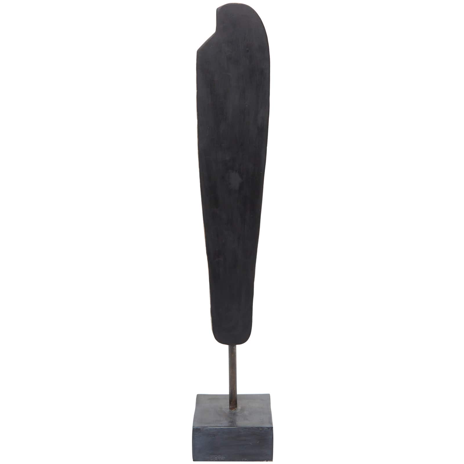 30" Brown Polystone Primitive Mask Sculpture