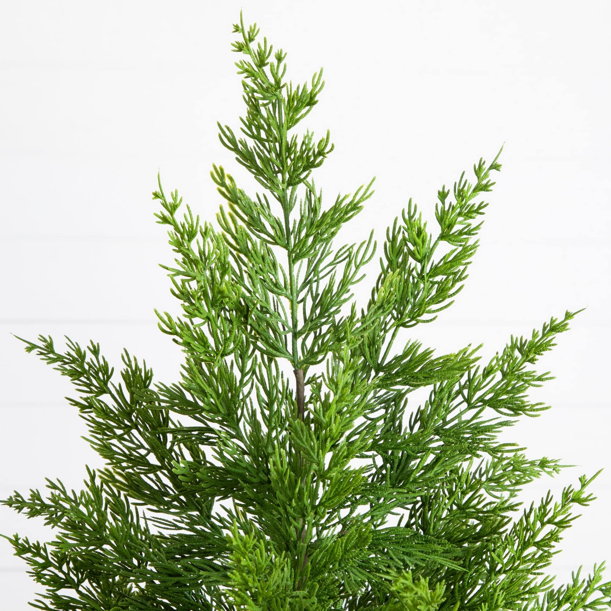 Nearly Natural 28" Artificial Real Touch Christmas Spruce Pine in White Decorative Planter