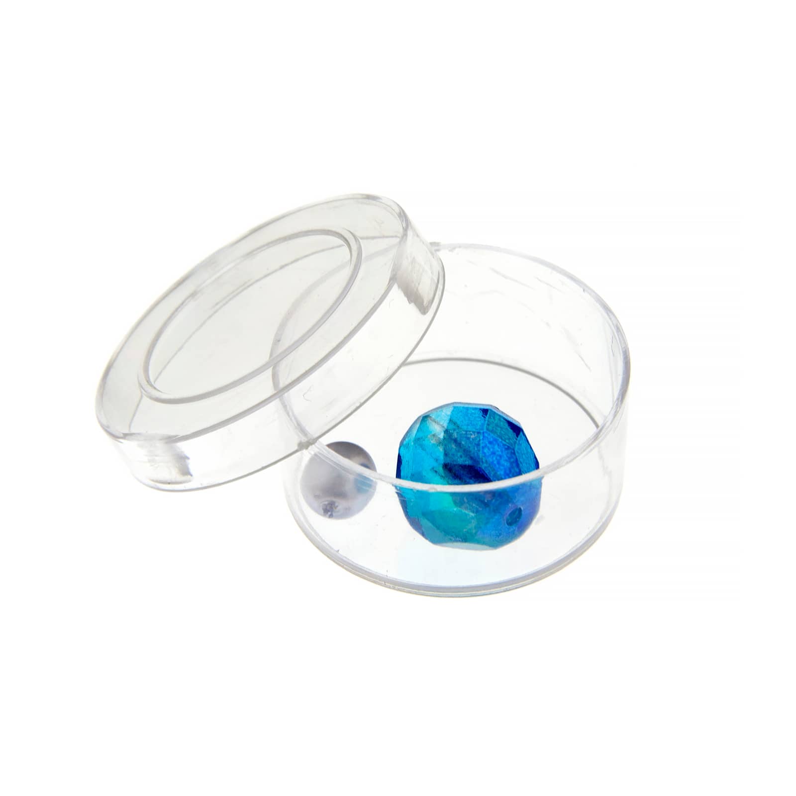 John Bead Mini Clear Plastic Round Containers, 12ct.