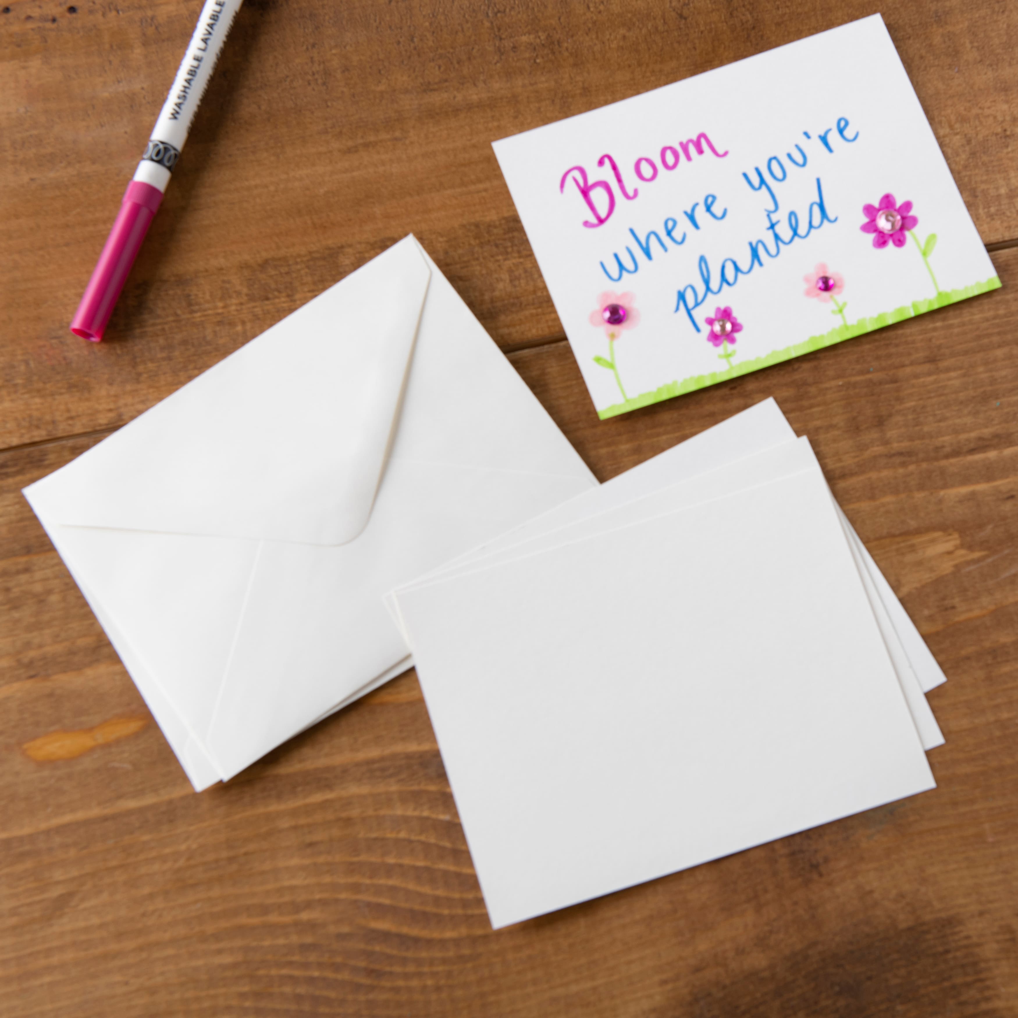 12 Packs: 10 ct. (120 total) 4.25" x 5.5" Ivory Flat Cards & Envelopes by Recollections™