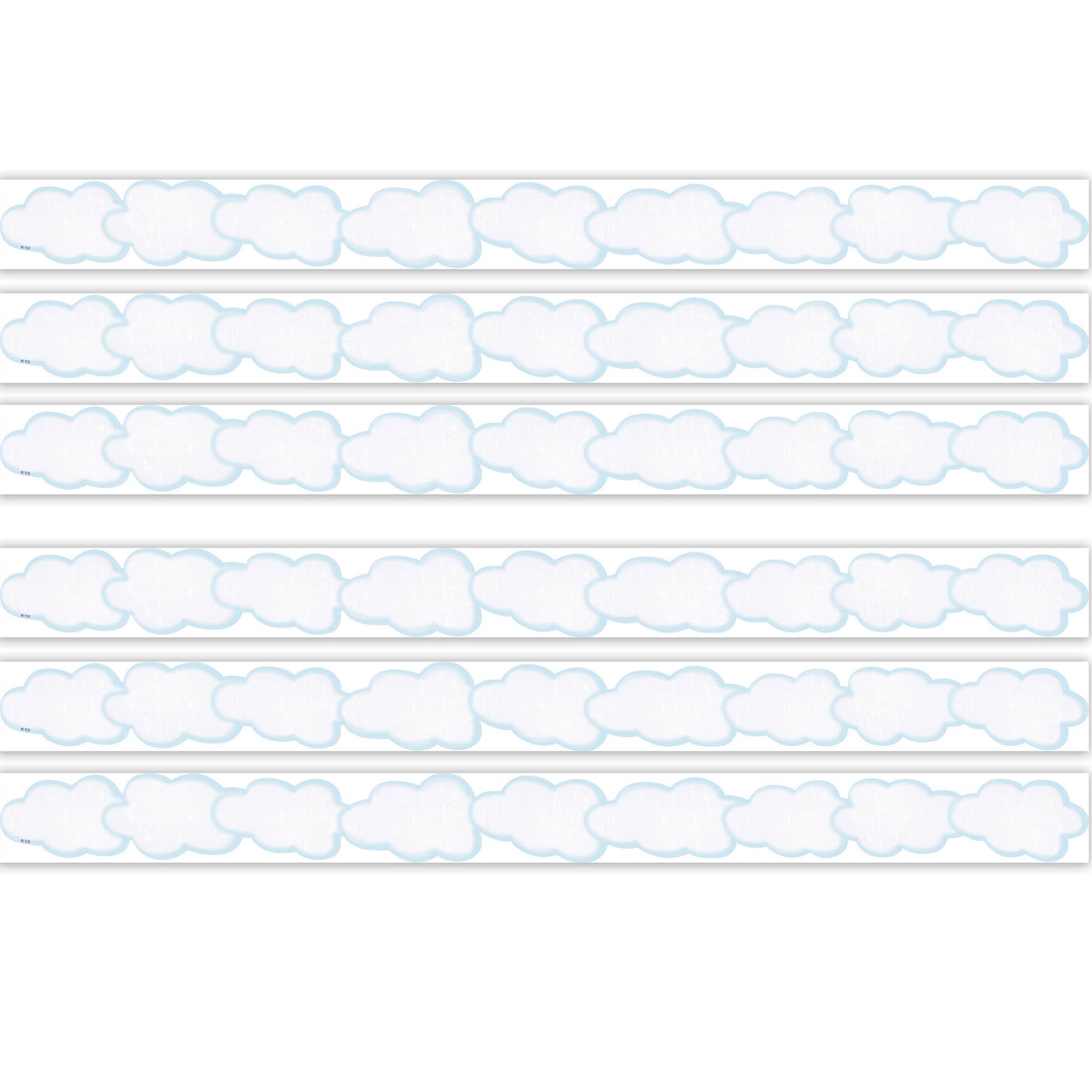 Teacher Created Resources® 2.75" x 35ft. Clouds Die Cut Border Trim, 6 Packs of 12