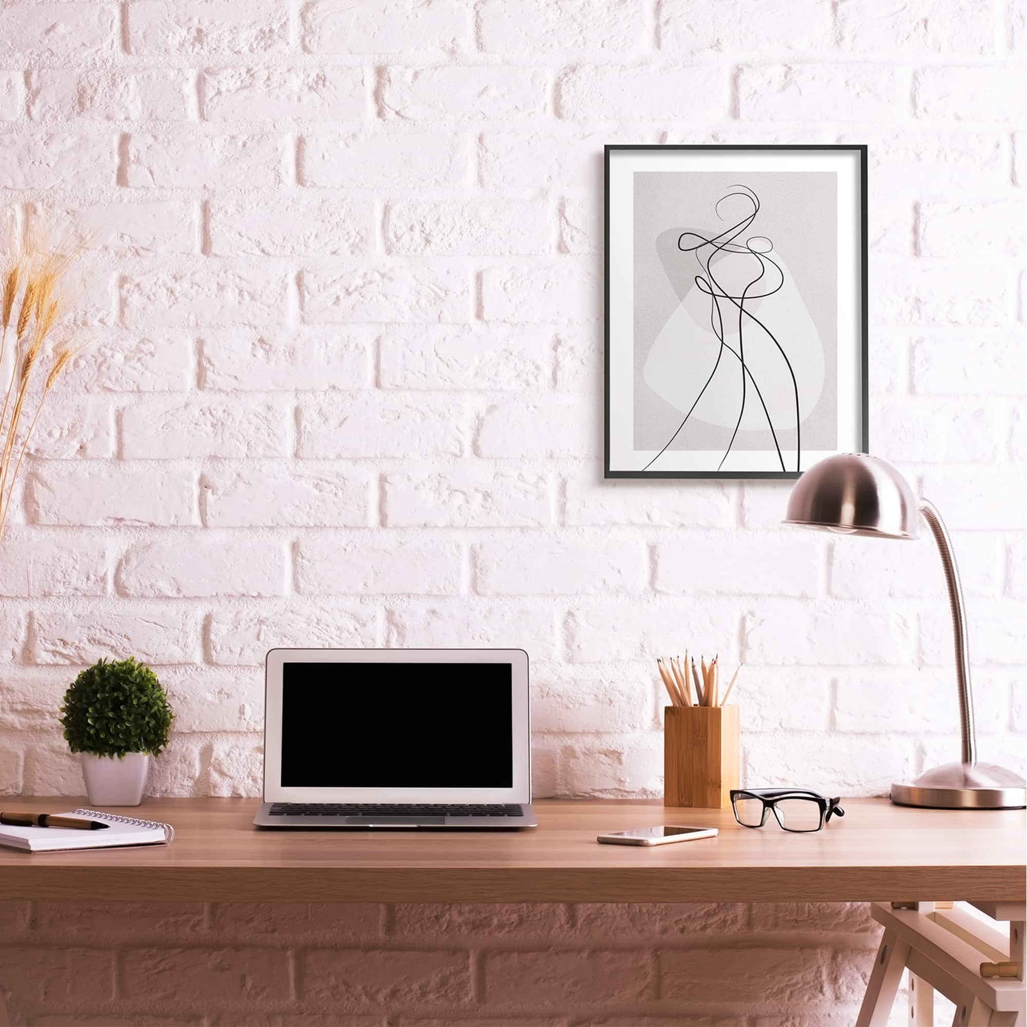 Stupell Industries Surreal Figure Expressive Body Abstract Contemporary in Black Frame Wall Art