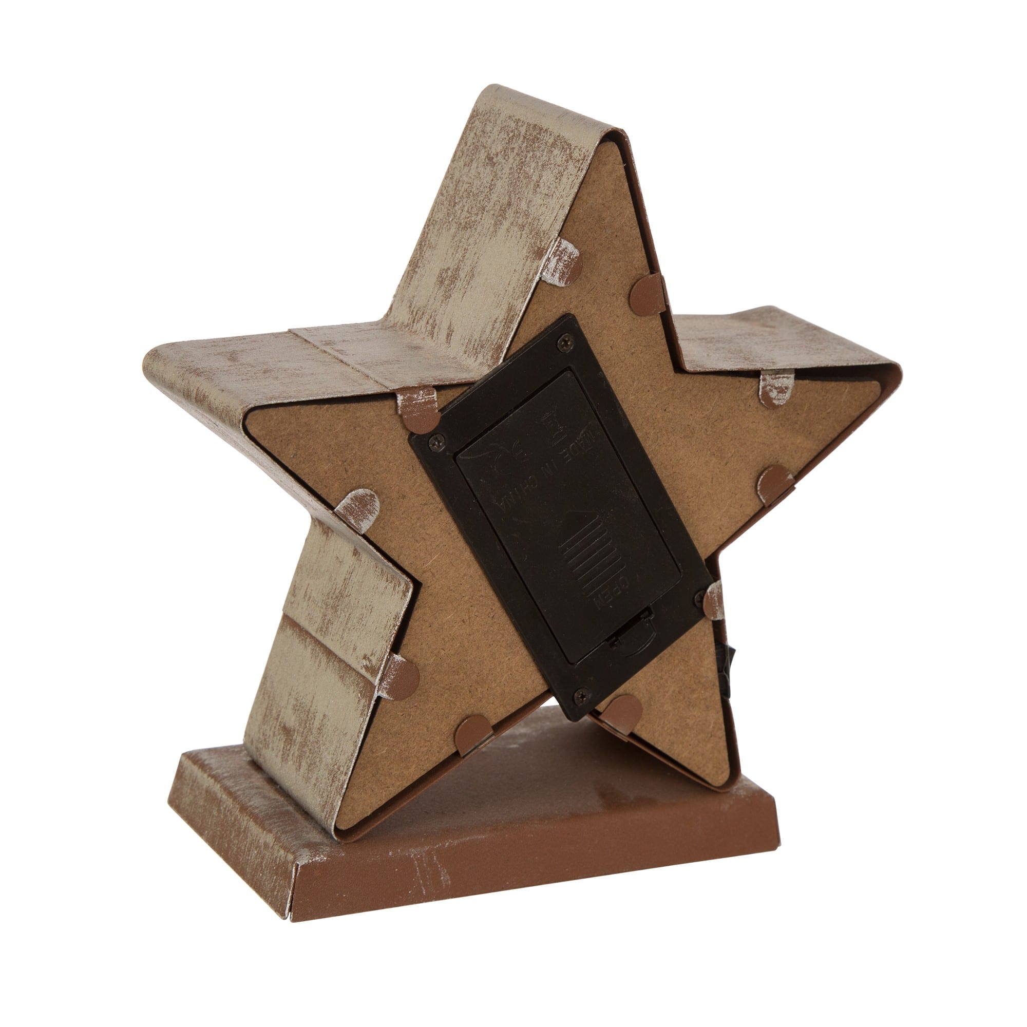 Glitzhome® 8" Marquee LED Christmas Tree & Star Wooden & Metal Stocking Holder Set