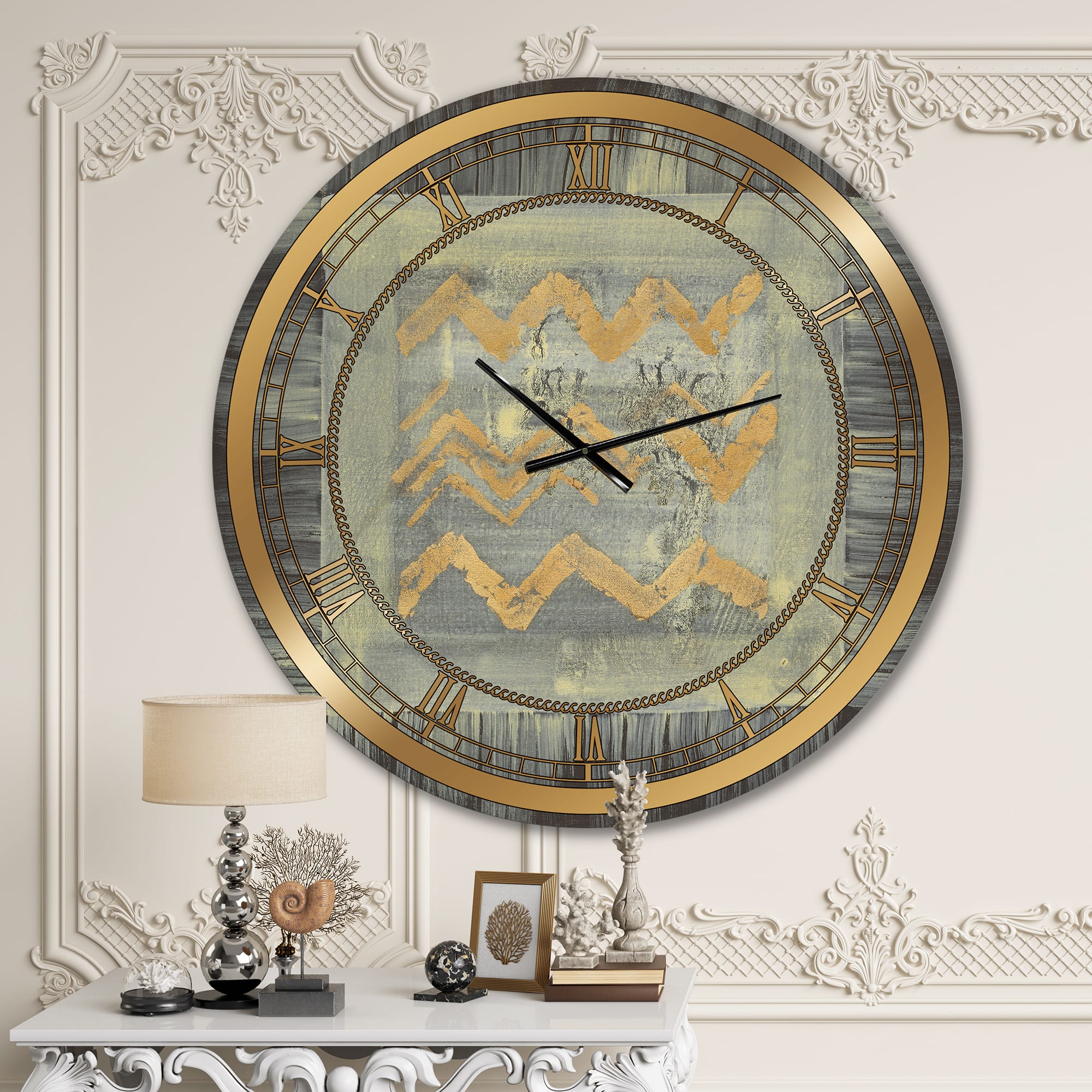 Designart Glam Abstract I Wall Clock