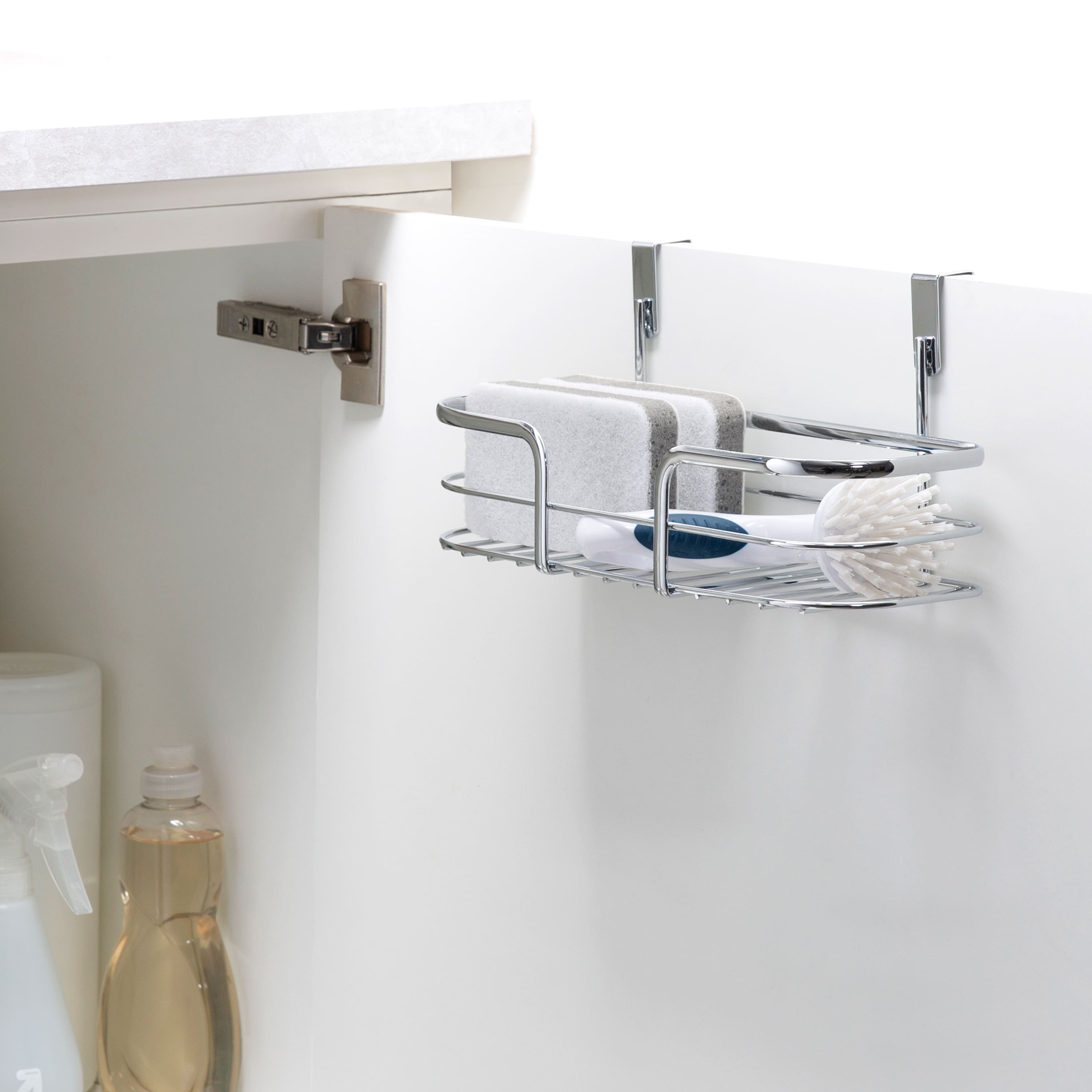 Kitchen Details Small Chrome Over the Cabinet Organizer