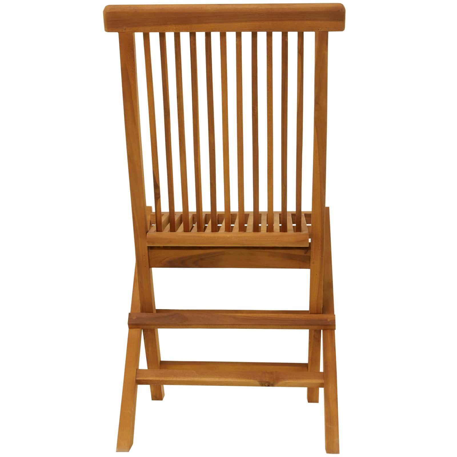 36" Brown Teak Wood Folding Outdoor Dining Chair With Cushions Set