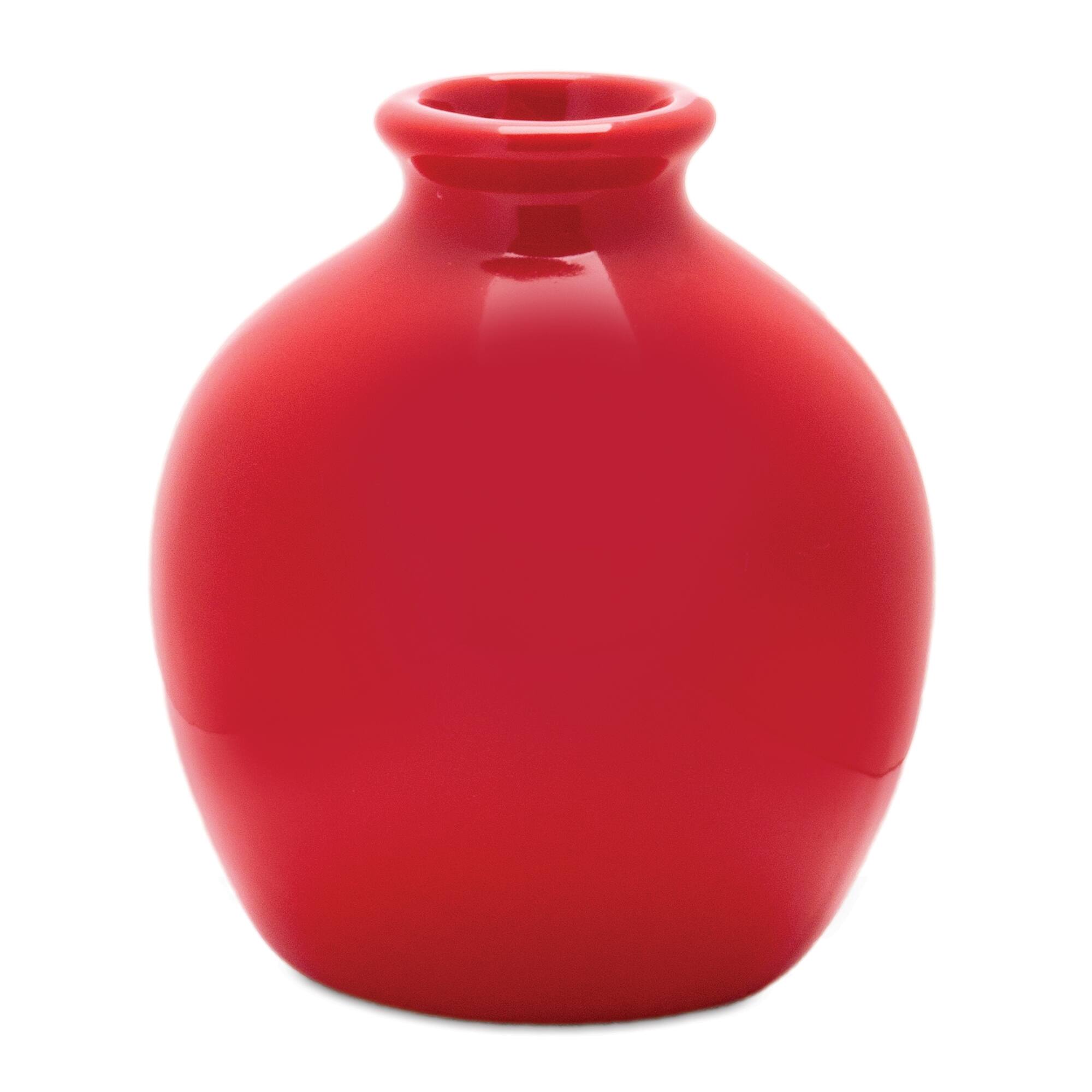 Melrose 4" Red Mini Dolomite Bud Vases, 4ct.