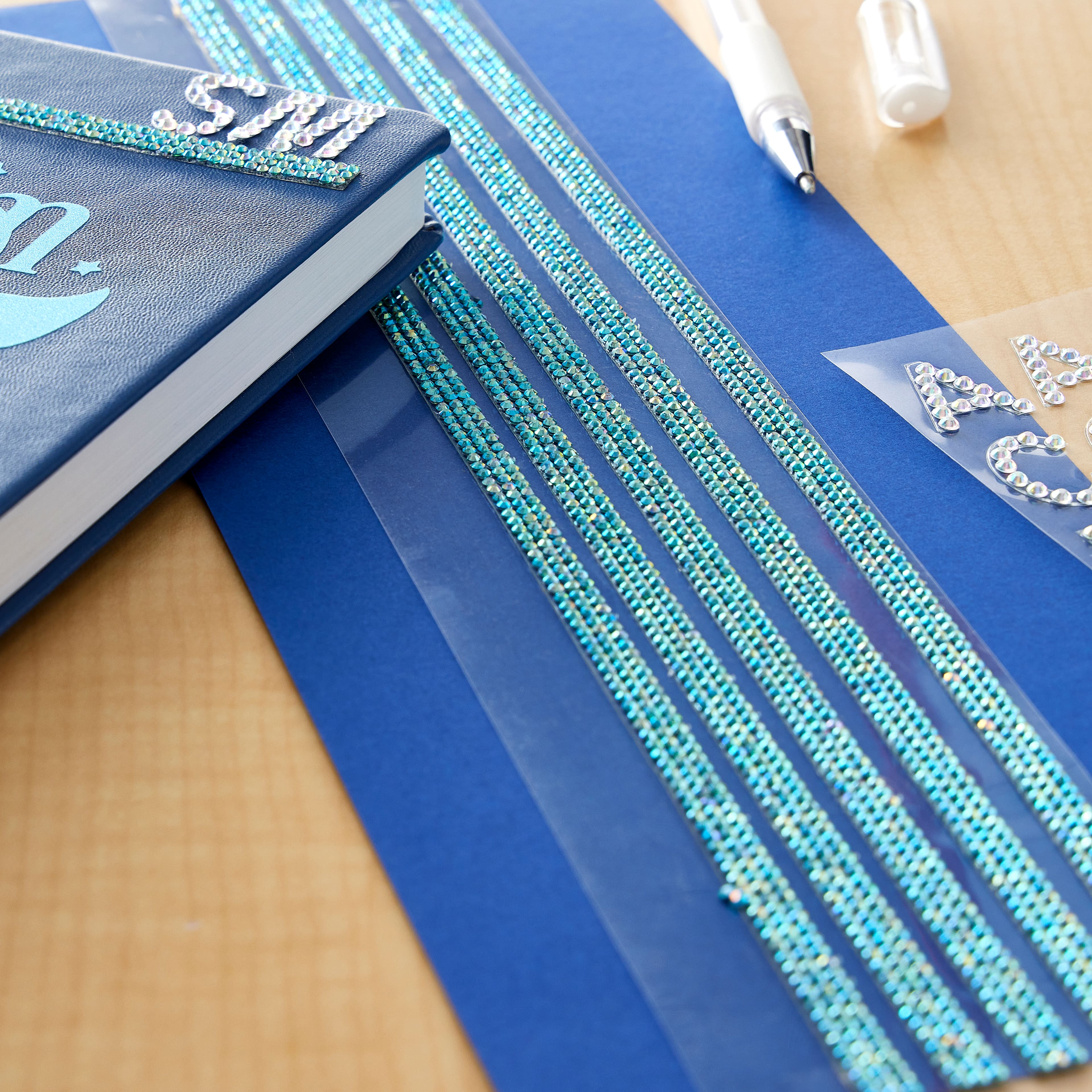 12 Packs: 6 ct. (72 total) Aqua Iridescent Micro Gem Strips by Recollections™