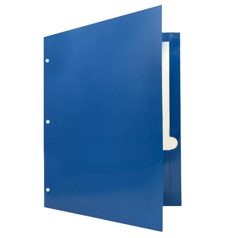 JAM Paper Laminated 2-Pocket Glossy 3-Hole Punch School Folders, 6ct.