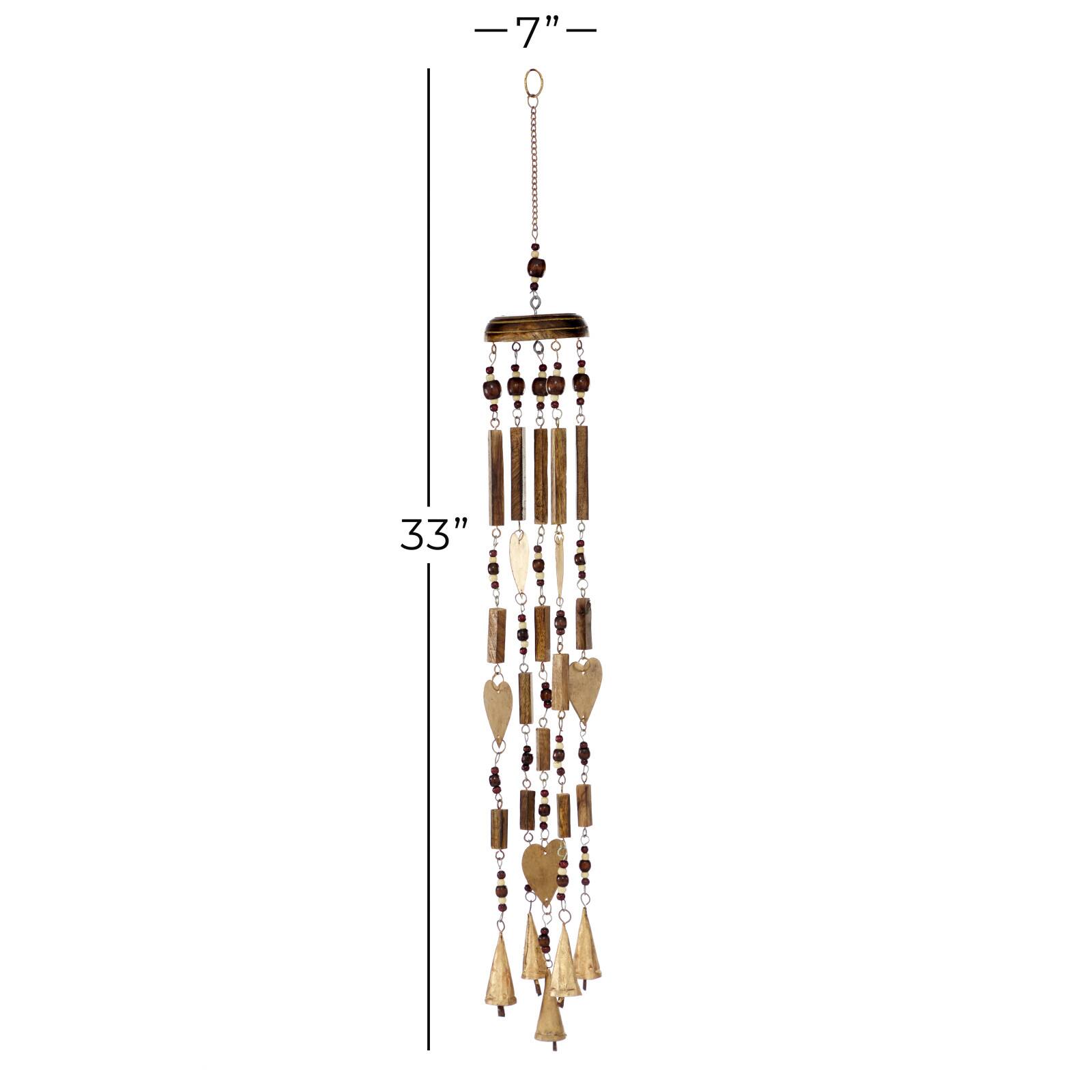33" Gold Metal Charmed Hearts Coastal Windchime