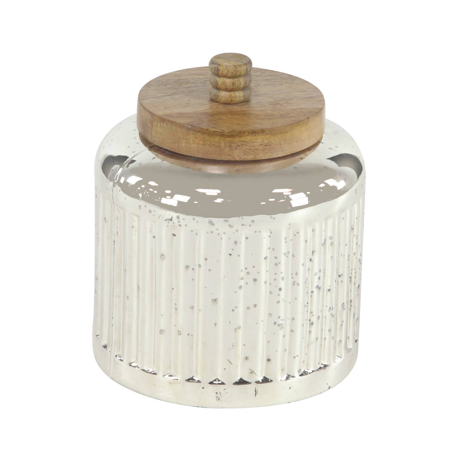 Silver Glass Farmhouse Decorative Jar Set